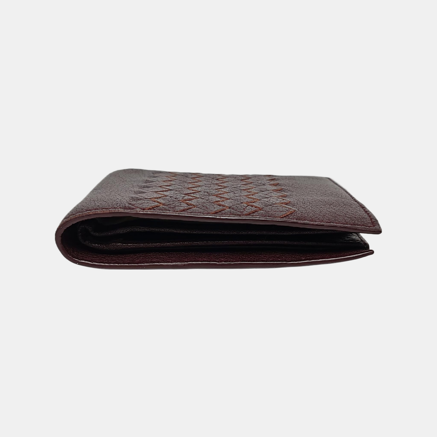 BOTTEGA VENETA Brown Cowhide Woven Wallet-(SKU)-947036391
