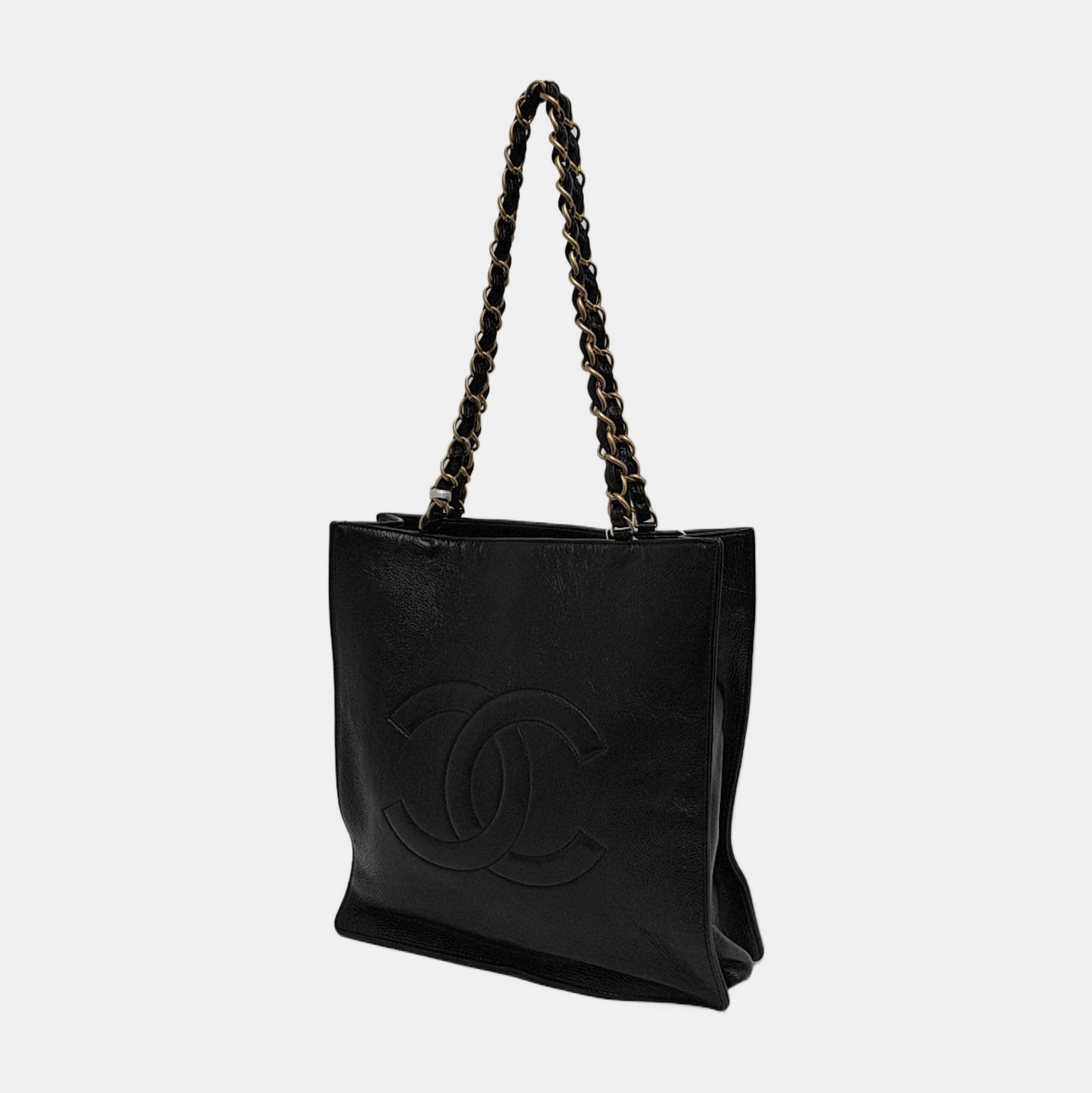 CHANEL JUMBO CRAVE Black Leather Quilted Single Shoulder Bag with Gold Hardware 30 opening-(SKU)-947026988