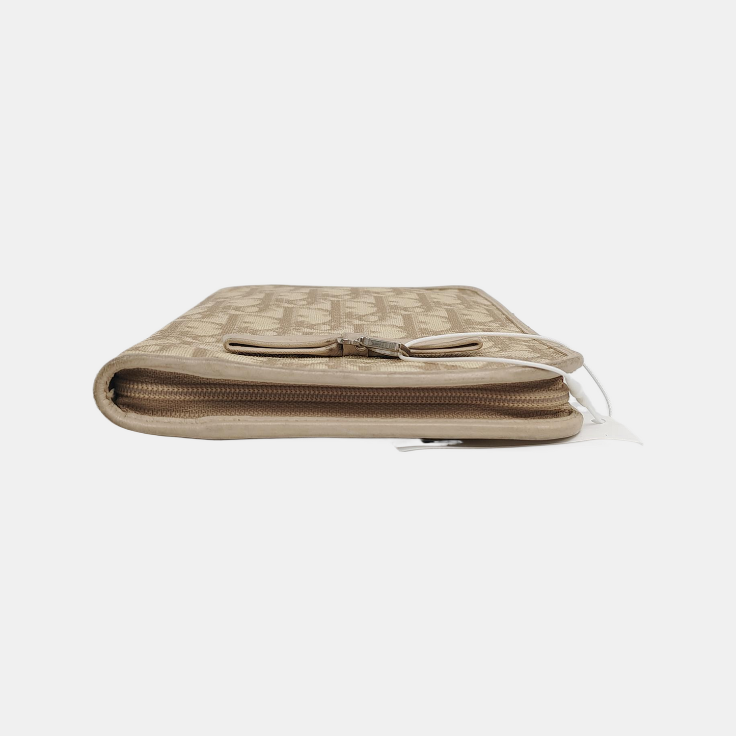 DIOR Khaki coated canvas monogram clutch-(SKU)-943562278