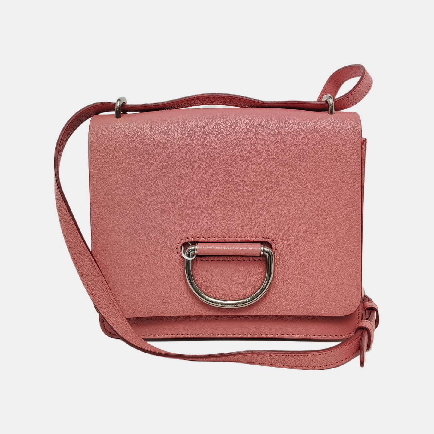 BURBERRY D-Ring Pink Cowhide Sling Bag Single Shoulder Bag Silver Hardware Removable shoulder strap-(SKU)-946532657