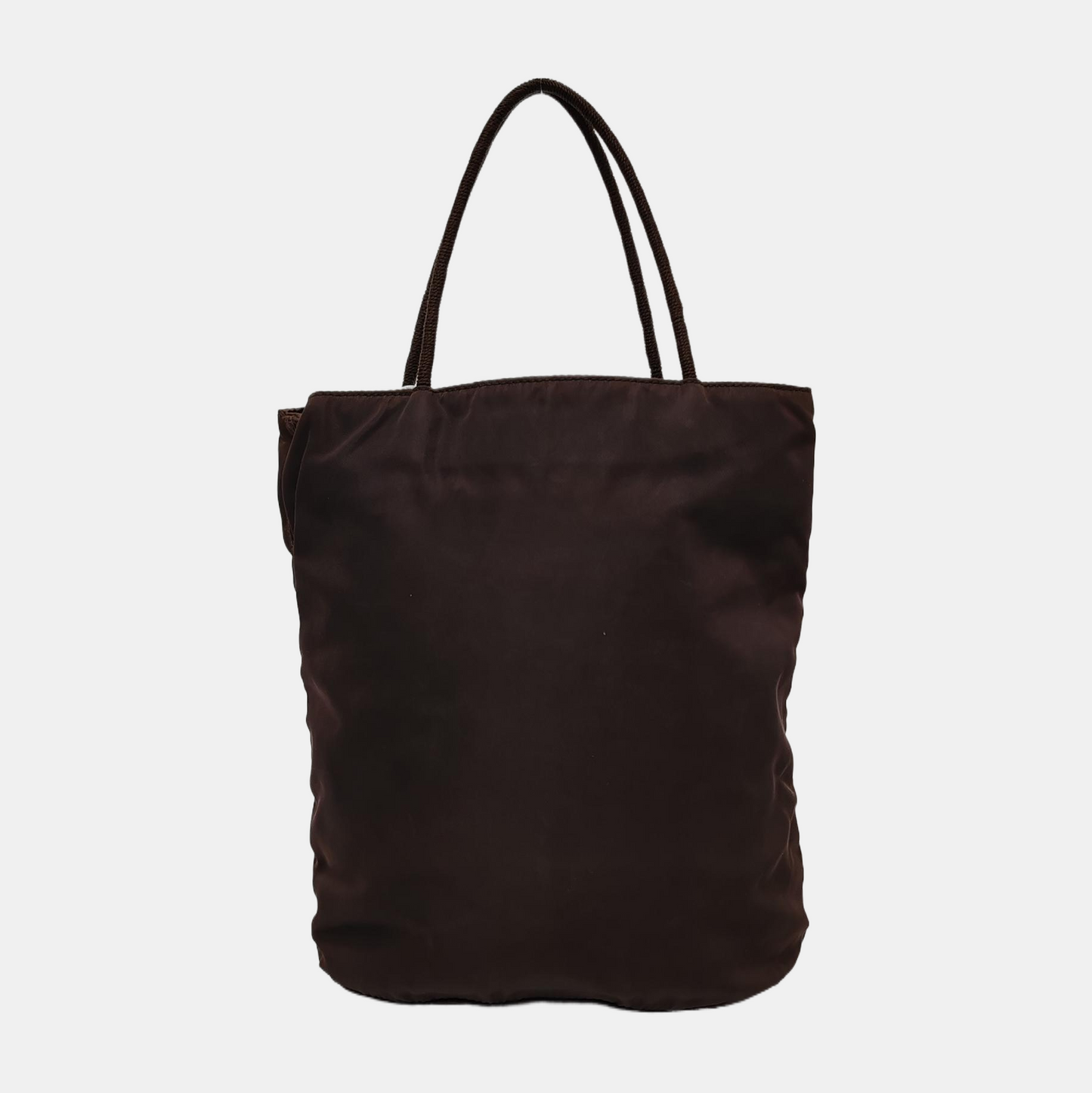 PRADA Tote bag Dark Brown Nylon Patchwork Embroidered Tote Bag Black hardware-(SKU)-947397515