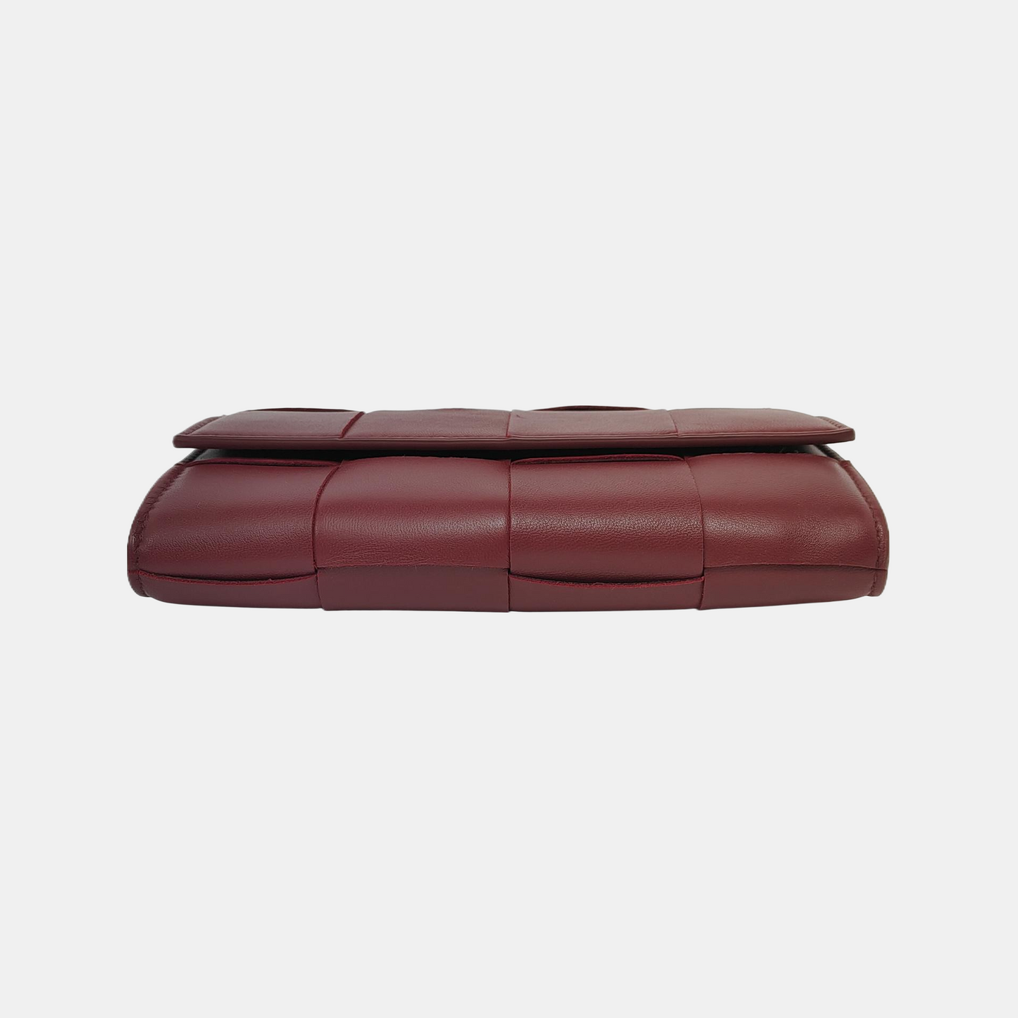 BOTTEGA VENETA IntrecciatoBurgundy Calfskin Leather Wallet-(SKU)-947453286