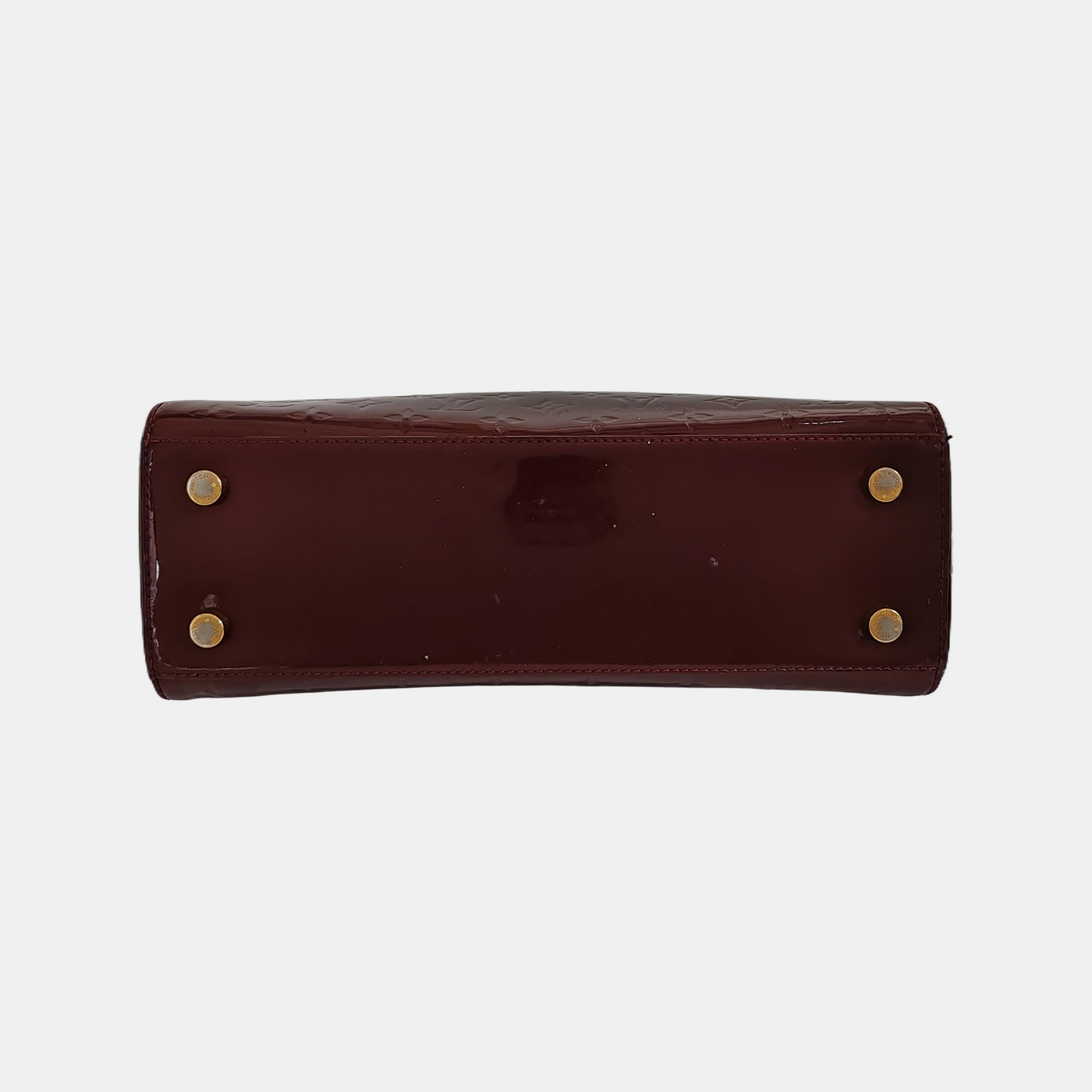 LOUIS VUITTON BREA Burgundy Patent Leather Monogrammed Grained Handbag Shoulder Bag Golden hardware Removable shoulder strap-(SKU)-13772850