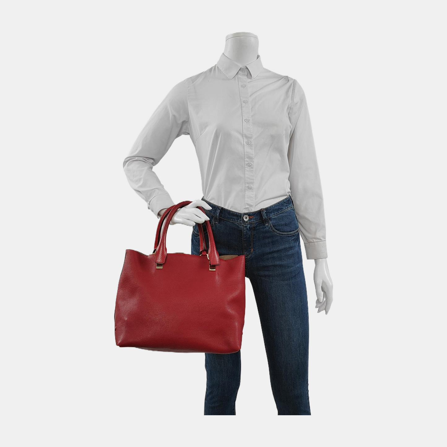 Chloé Baylee Red Cowhide Handbag Single Shoulder Bag Crossbody Bag Golden hardware-(SKU)-947725847
