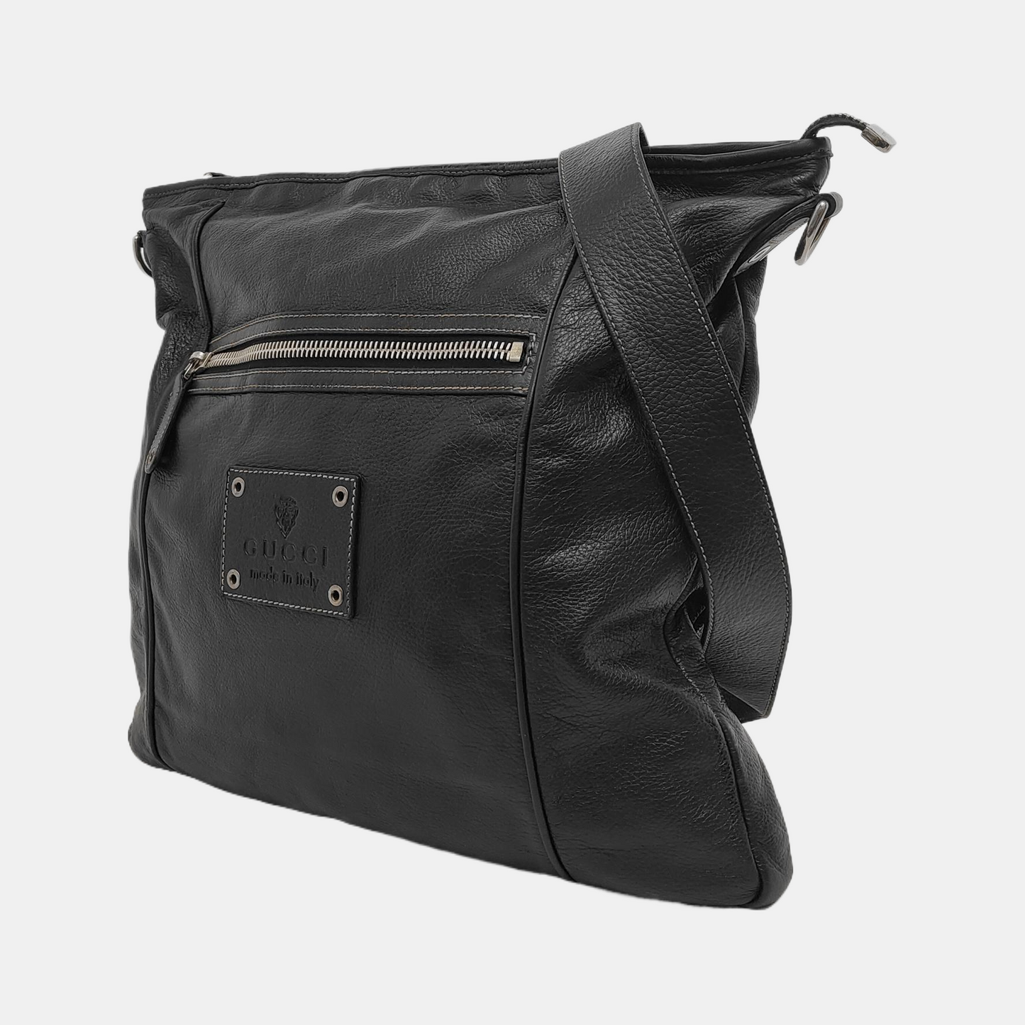GUCCI Tote bag Black Cowhide Camouflage Single Shoulder Bag Silver Hardware Removable shoulder strap-(SKU)-947588323