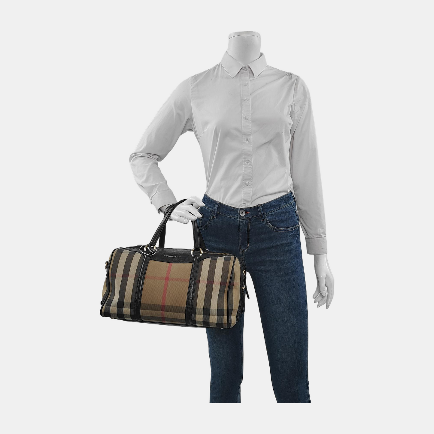 BURBERRY Alchester Multicolor Canvas Handbag Golden hardware-(SKU)-939790011