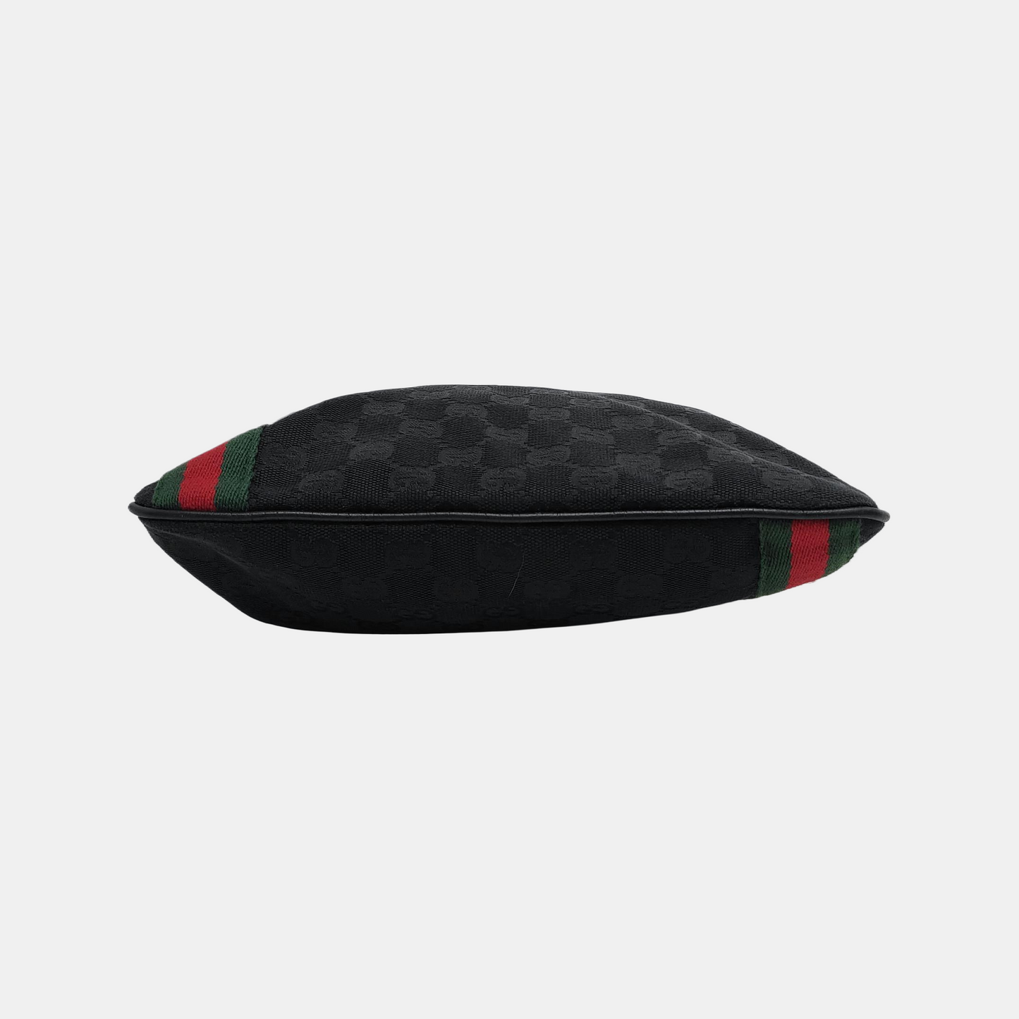 GUCCI Black Coated Canvas Monogrammed Single Shoulder Bag Sling Golden hardware-(SKU)-947676708