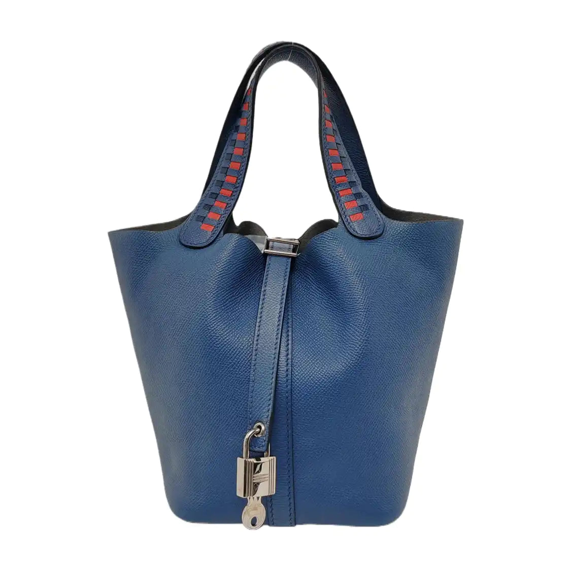 HERMÈS Picotin Lock 18 Royal Blue Epsom Leather Picotin Handbag Silver Hardware C Engraving-(SKU)-947825962