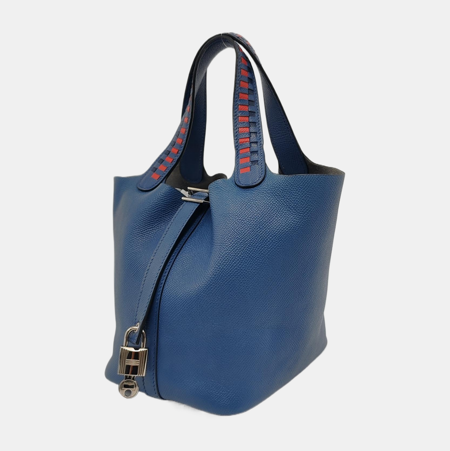 HERMÈS Picotin Lock 18 Royal Blue Epsom Leather Picotin Handbag Silver Hardware C Engraving-(SKU)-947825962