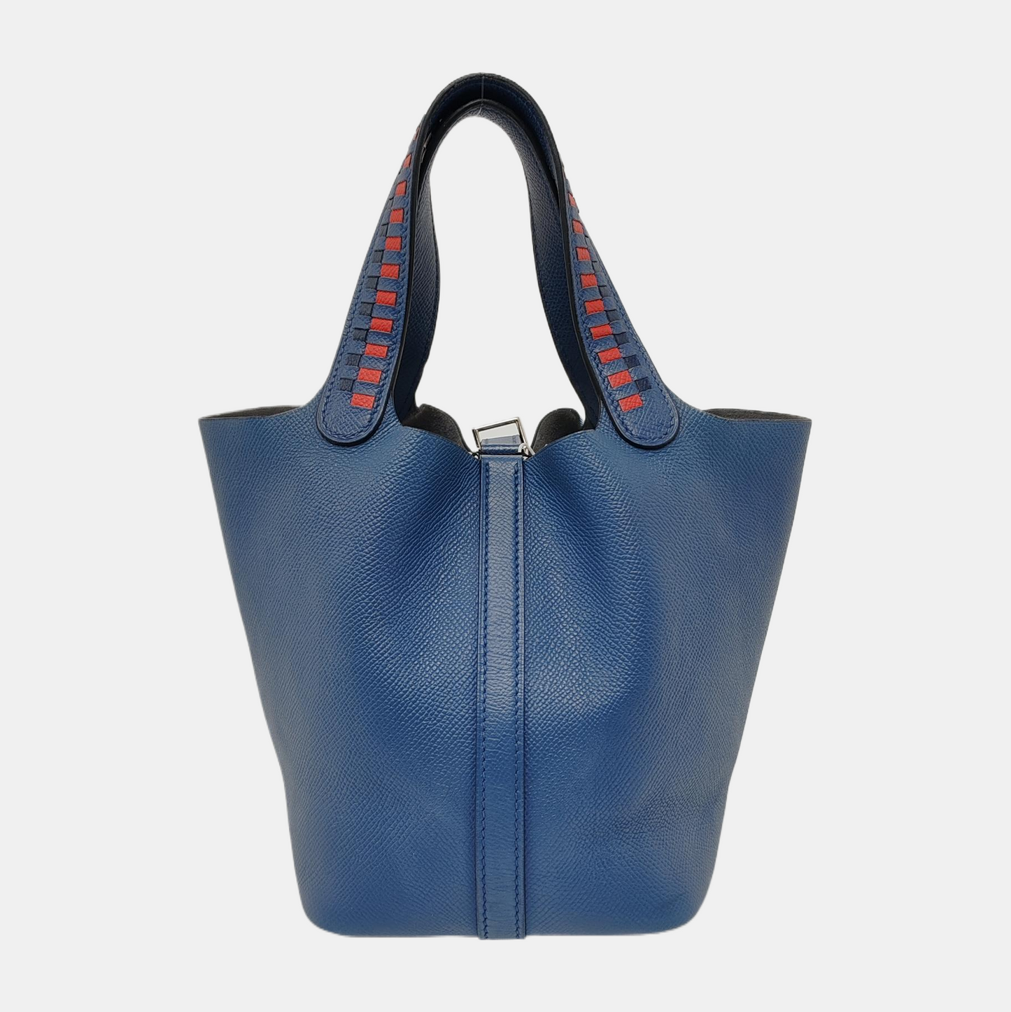 HERMÈS Picotin Lock 18 Royal Blue Epsom Leather Picotin Handbag Silver Hardware C Engraving-(SKU)-947825962
