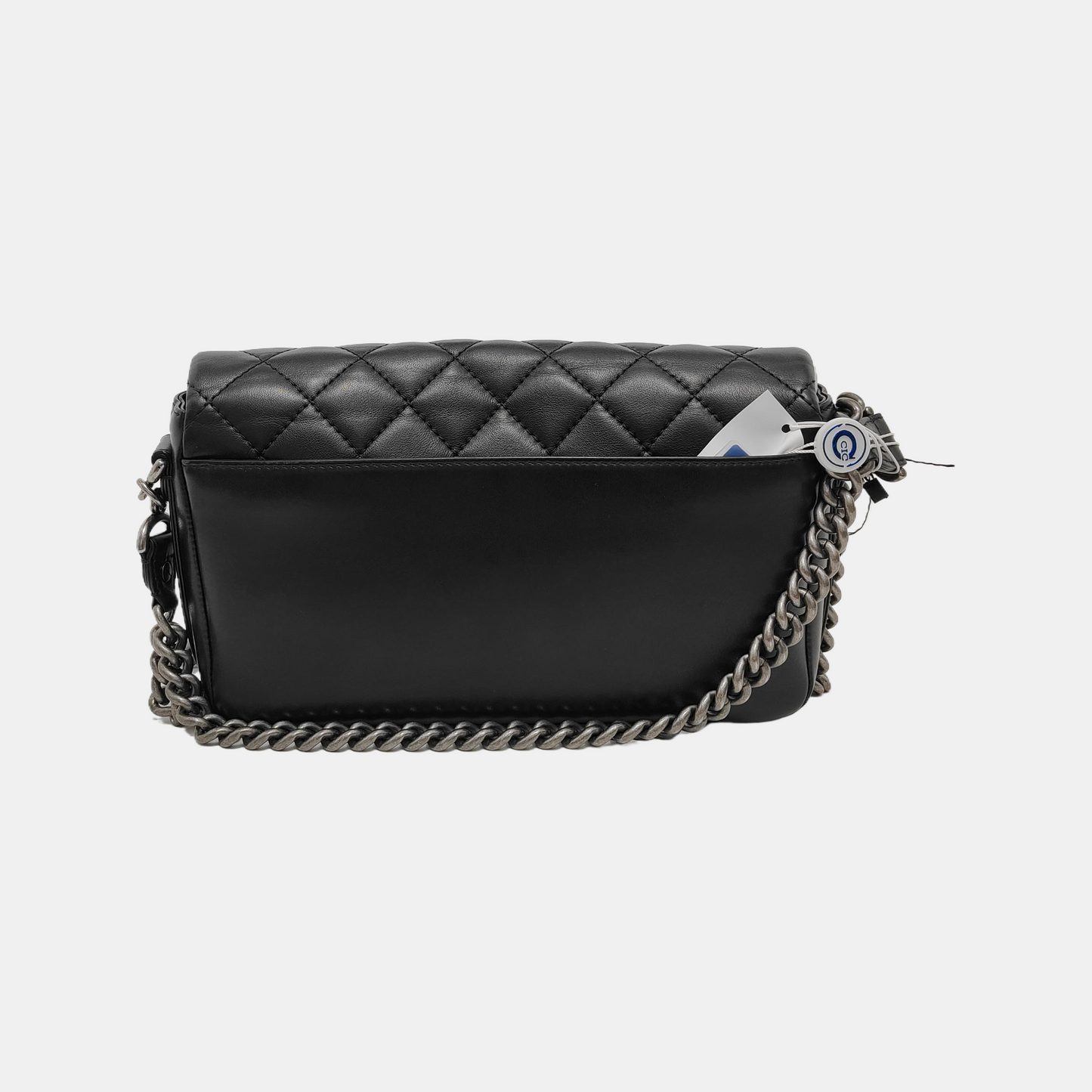 CHANEL CLASSIC FLAP Black Calfskin Quilted Shoulder Bag Tote Bag Crossbody Bag Palladium Hardware 23 Clasp-(SKU)-947760790