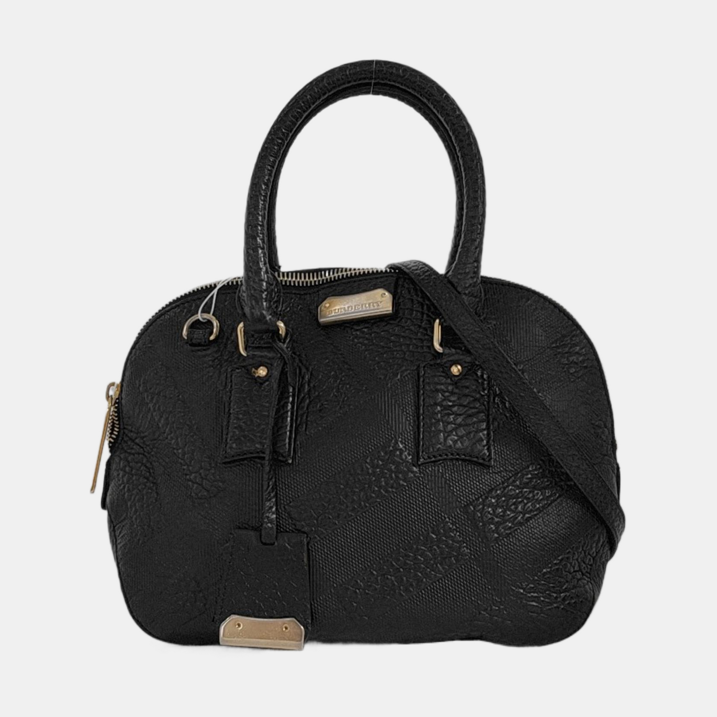 BURBERRY Sartorial Orchard Black Cowhide Single Shoulder Bag Tote Bag Golden hardware Removable shoulder strap-(SKU)-947701132