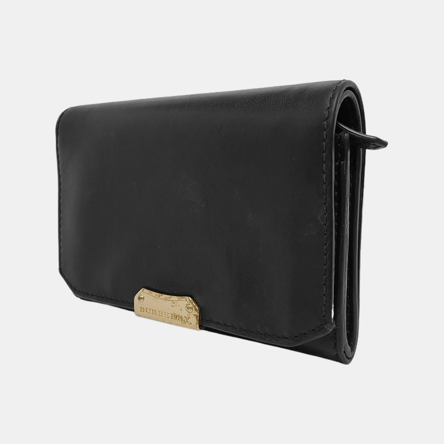 BURBERRY Black Cowhide Wallet Golden hardware-(SKU)-947686221