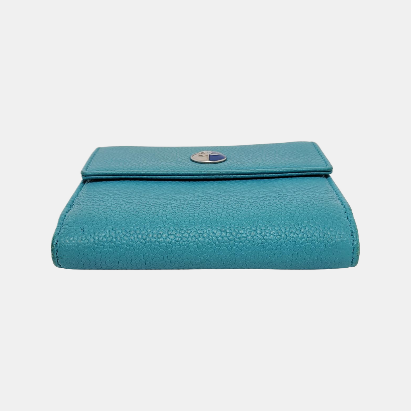 CHANEL Blue pebbled leather wallet Silver Hardware 17nan-(SKU)-947387865