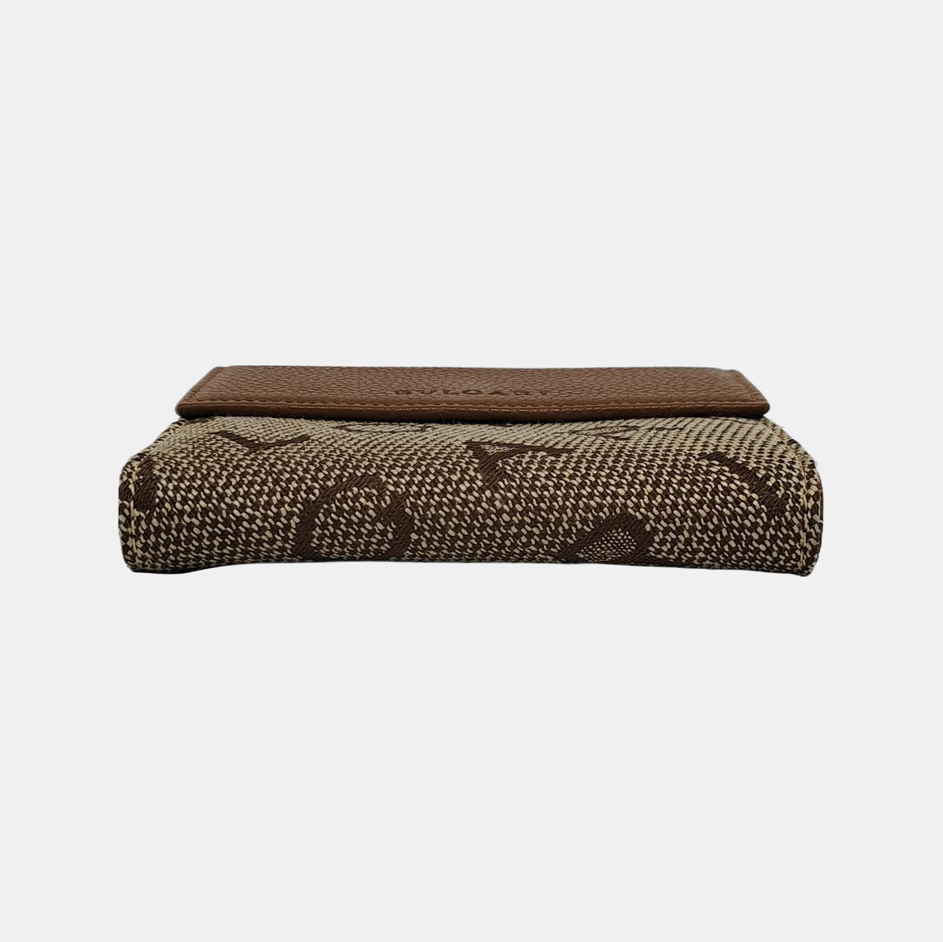 BVLGARI Khaki Fabric Money Clip Wallet Golden hardware-(SKU)-947976737