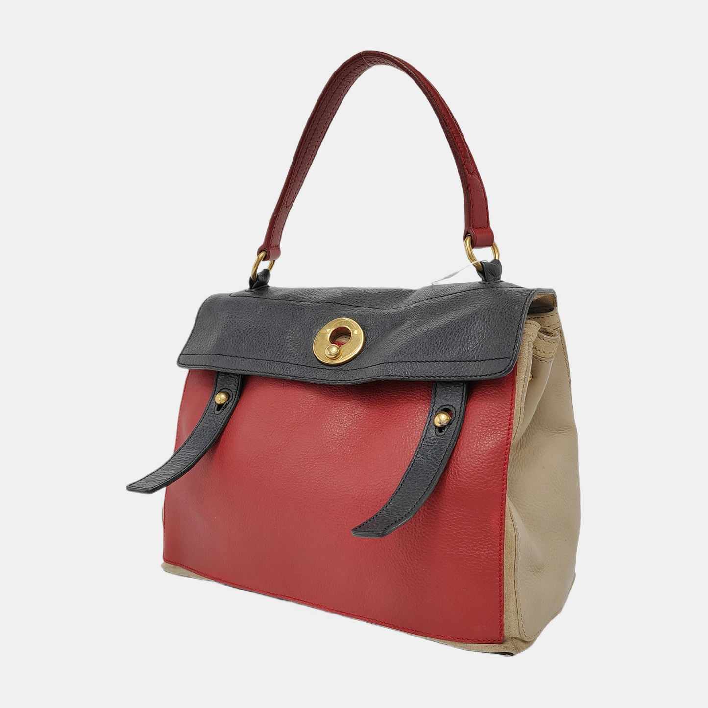 YSL MUSE TWO Red Cowhide Handbag Single Shoulder Bag Crossbody Bag Golden hardware-(SKU)-947613450