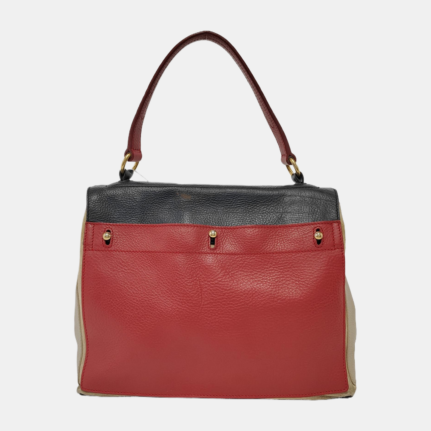 YSL MUSE TWO Red Cowhide Handbag Single Shoulder Bag Crossbody Bag Golden hardware-(SKU)-947613450