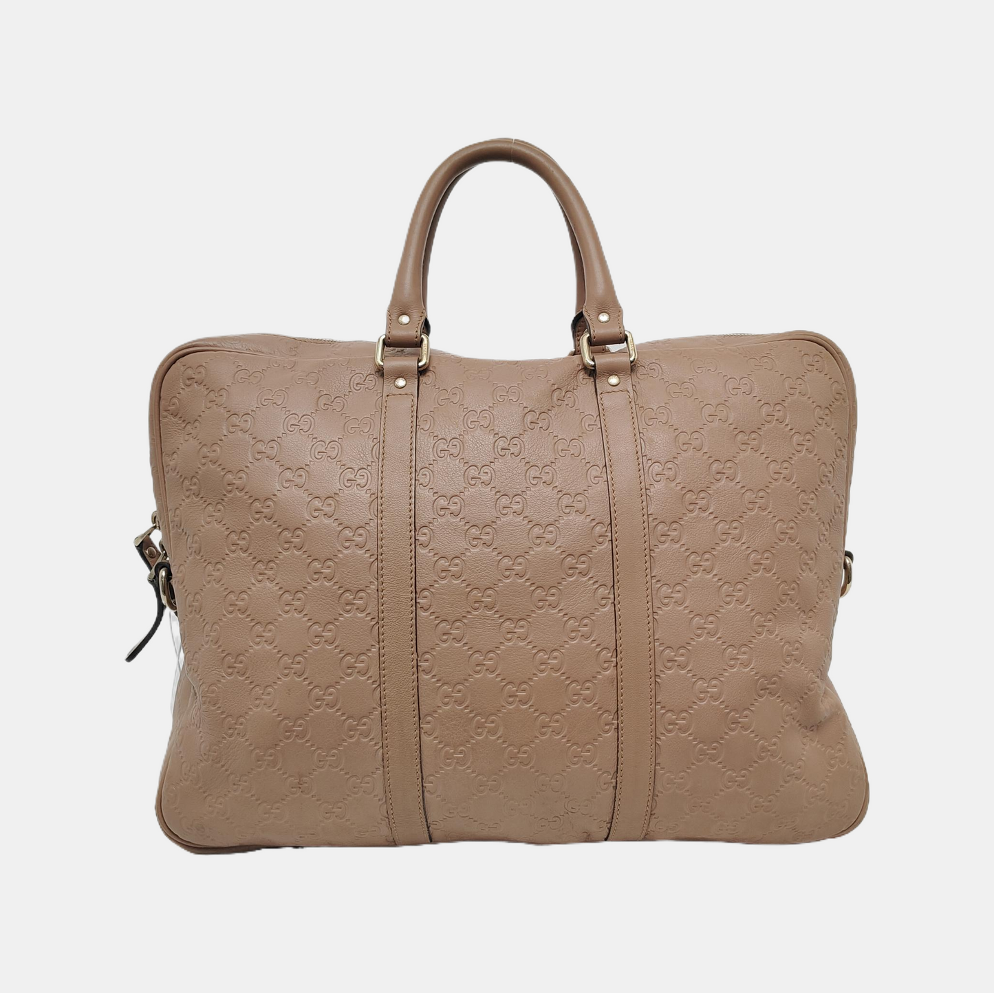 GUCCI Light Pink Cowhide Embossed Monogram Shoulder Bag Tote Bag Golden hardware Removable shoulder strap-(SKU)-947868328