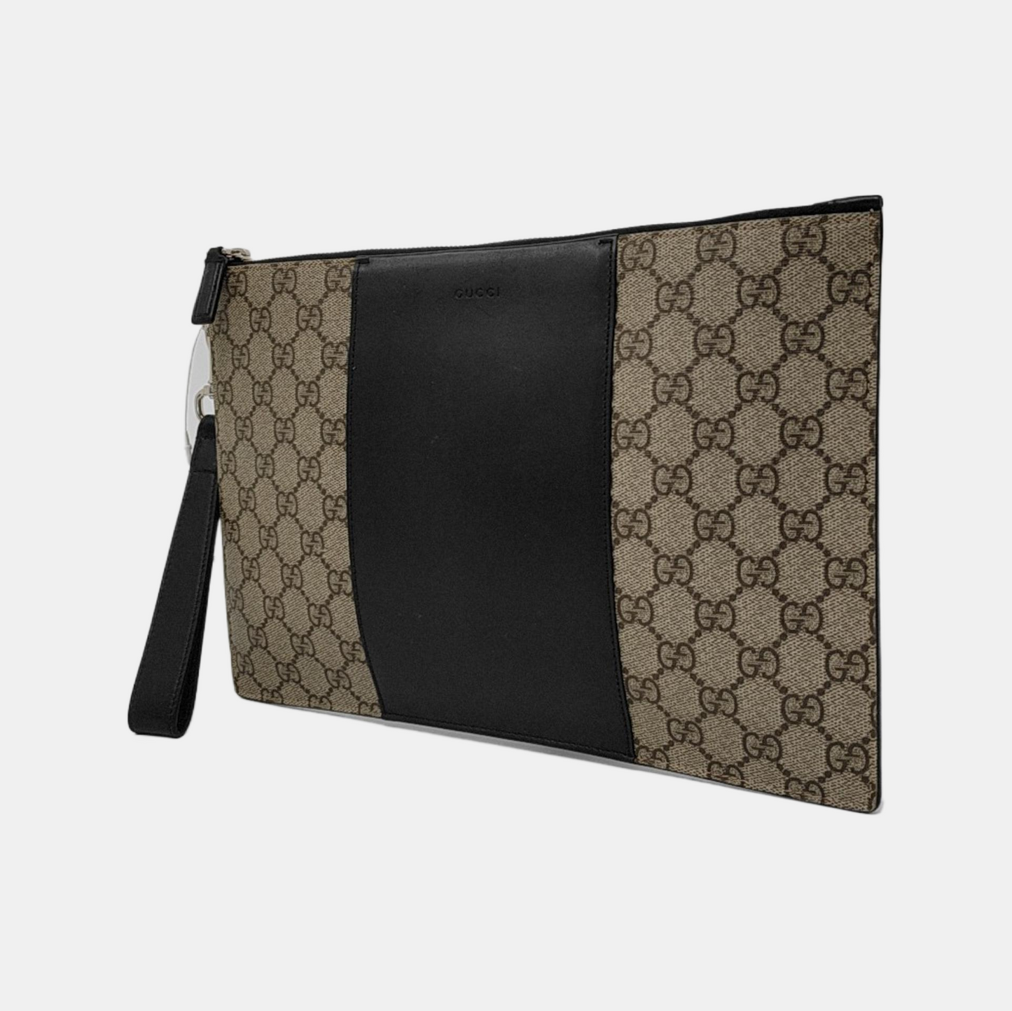 GUCCI GG Supreme Brown Coated Canvas Monogrammed Tote Handbag Silver Hardware-(SKU)-939177911