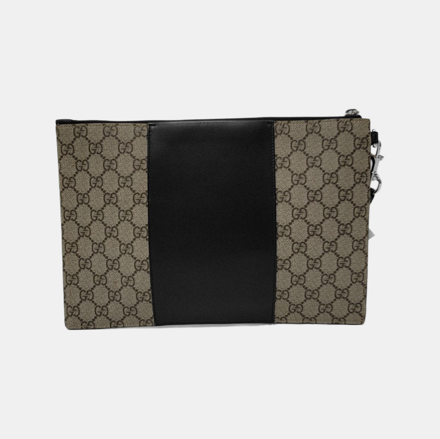 GUCCI GG Supreme Brown Coated Canvas Monogrammed Tote Handbag Silver Hardware-(SKU)-939177911