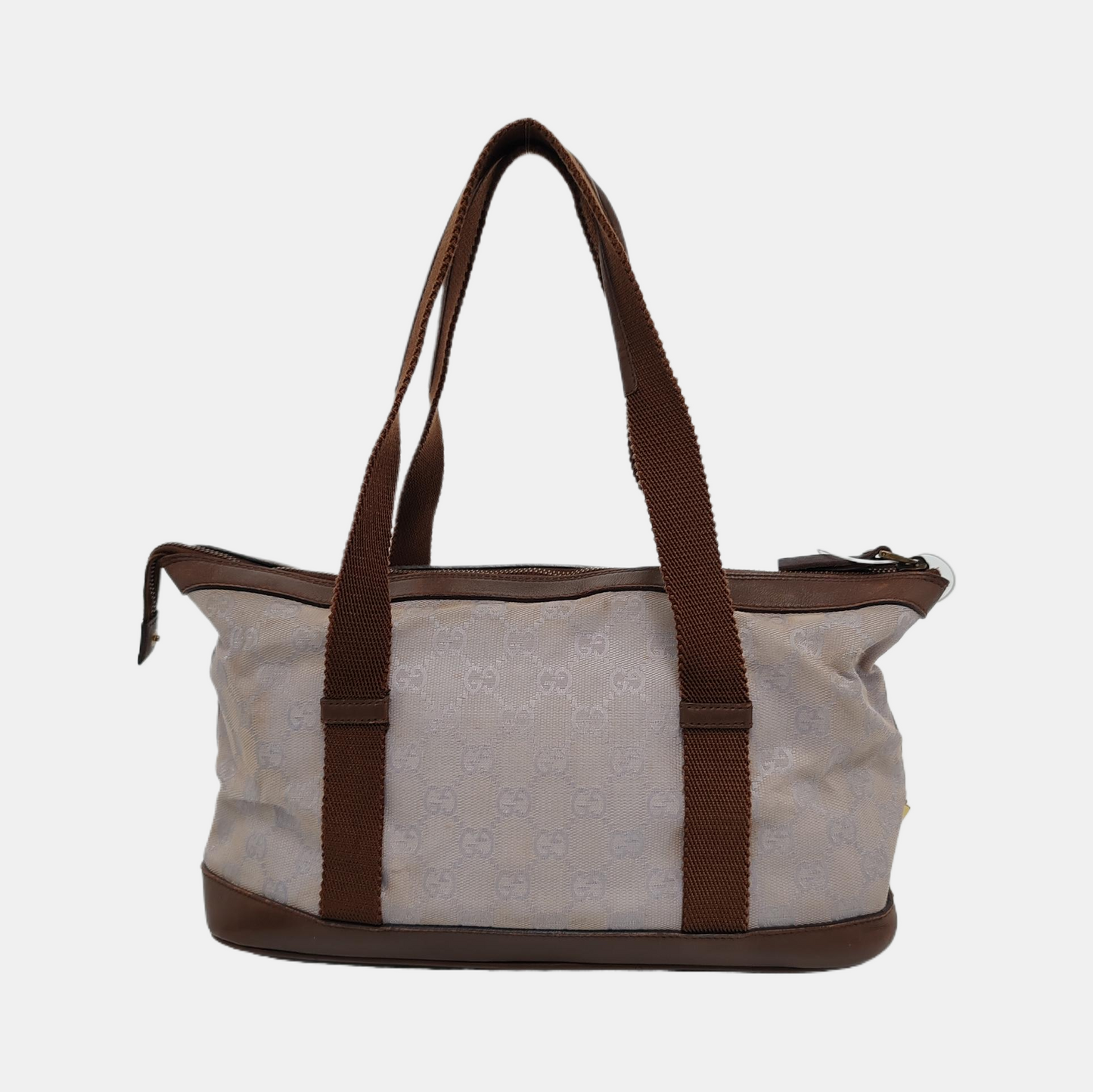 GUCCI Light Purple Canvas Monogrammed Tote Bag Shoulder Bag Ruthenium color hardware-(SKU)-948093980