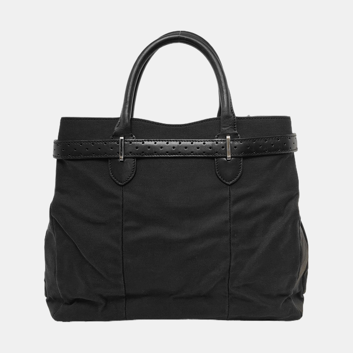 GUCCI Tote bag Black Canvas Quilted Cutout Tote Bag Silver Hardware-(SKU)-948087482