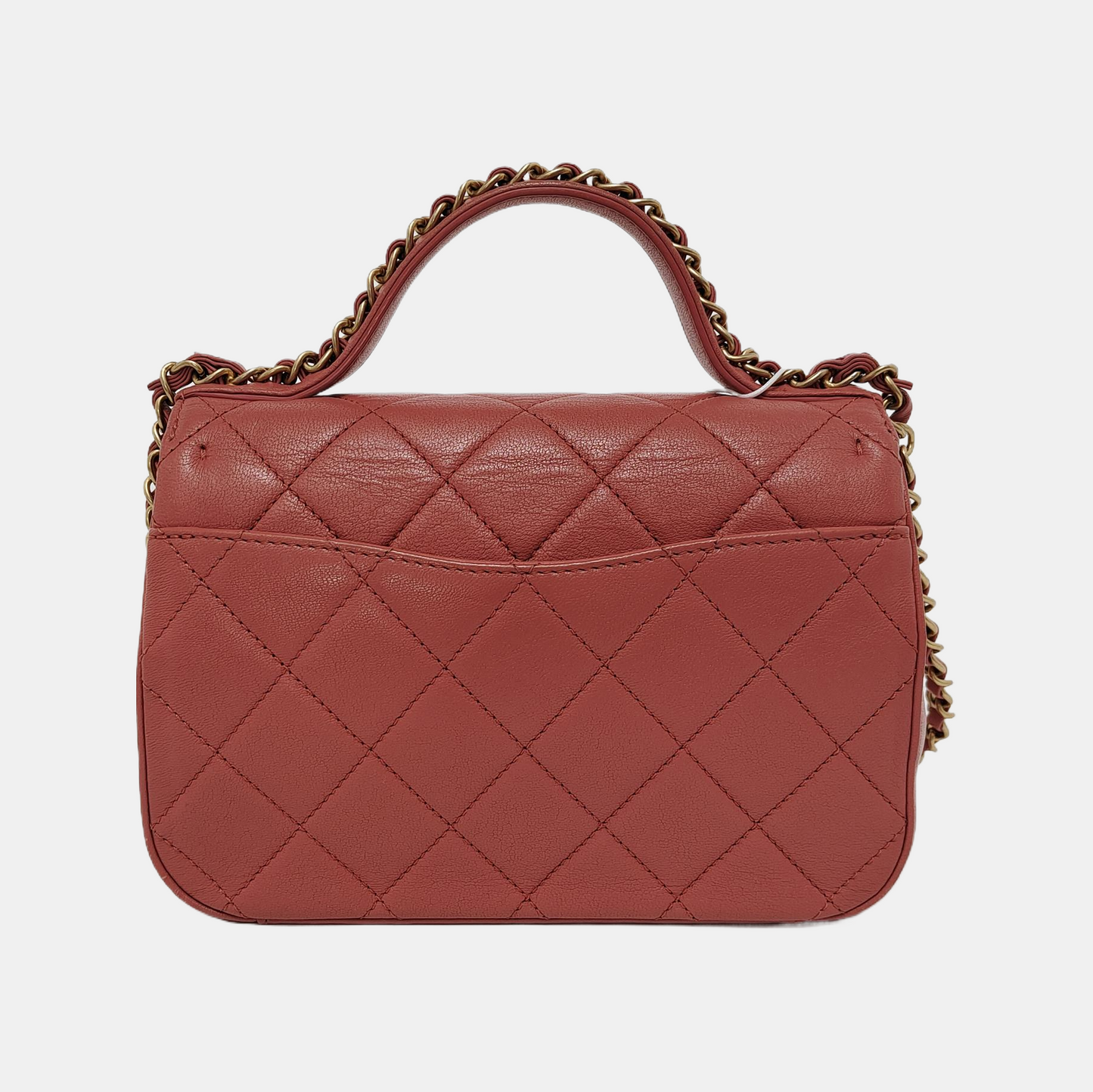 CHANEL CHAIN INFINITY TOP HANDLE Pink Lamb Skin Quilted Single Shoulder Bag Tote Bag Crossbody Bag Golden Hardware 28 Closure-(SKU)-948138868