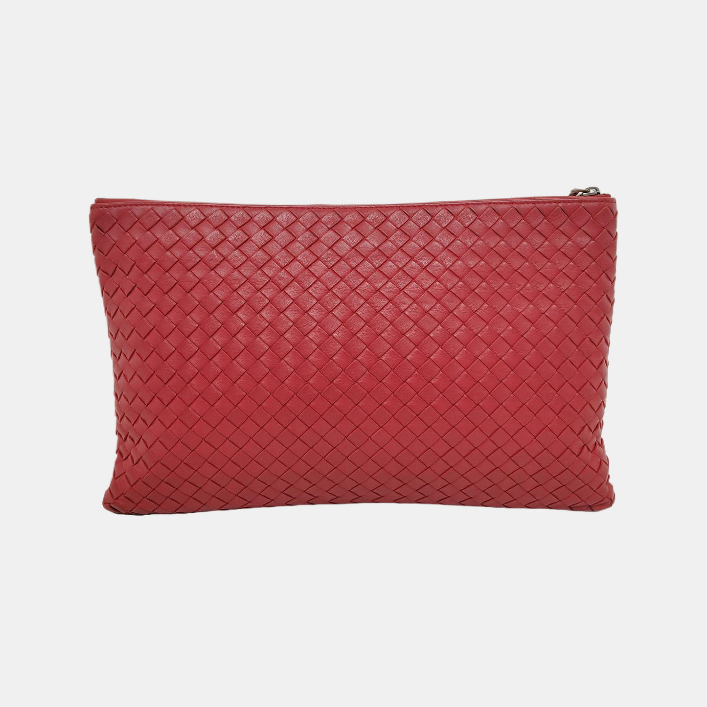 BOTTEGA VENETA Red Cowhide Braided Handbag Black hardware-(SKU)-947934561