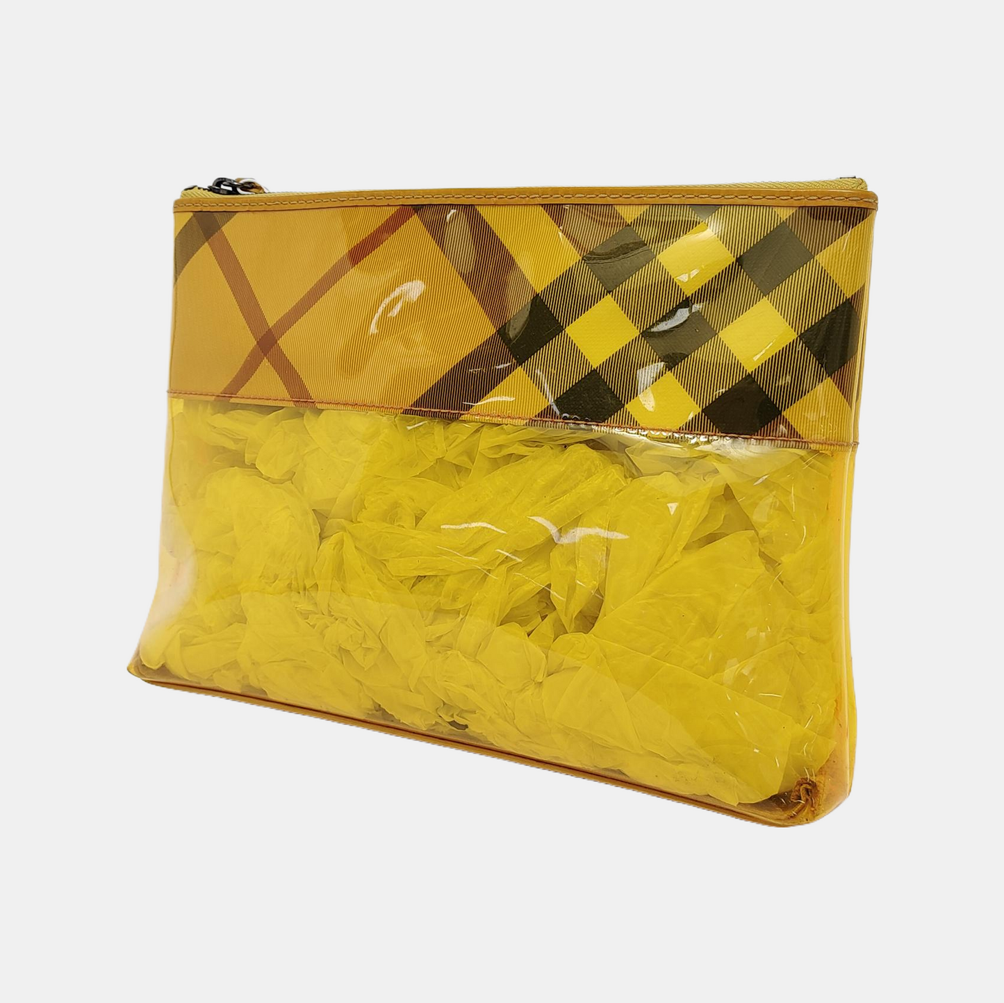BURBERRY Yellow Special Material Printed Clutch Black hardware-(SKU)-948078724