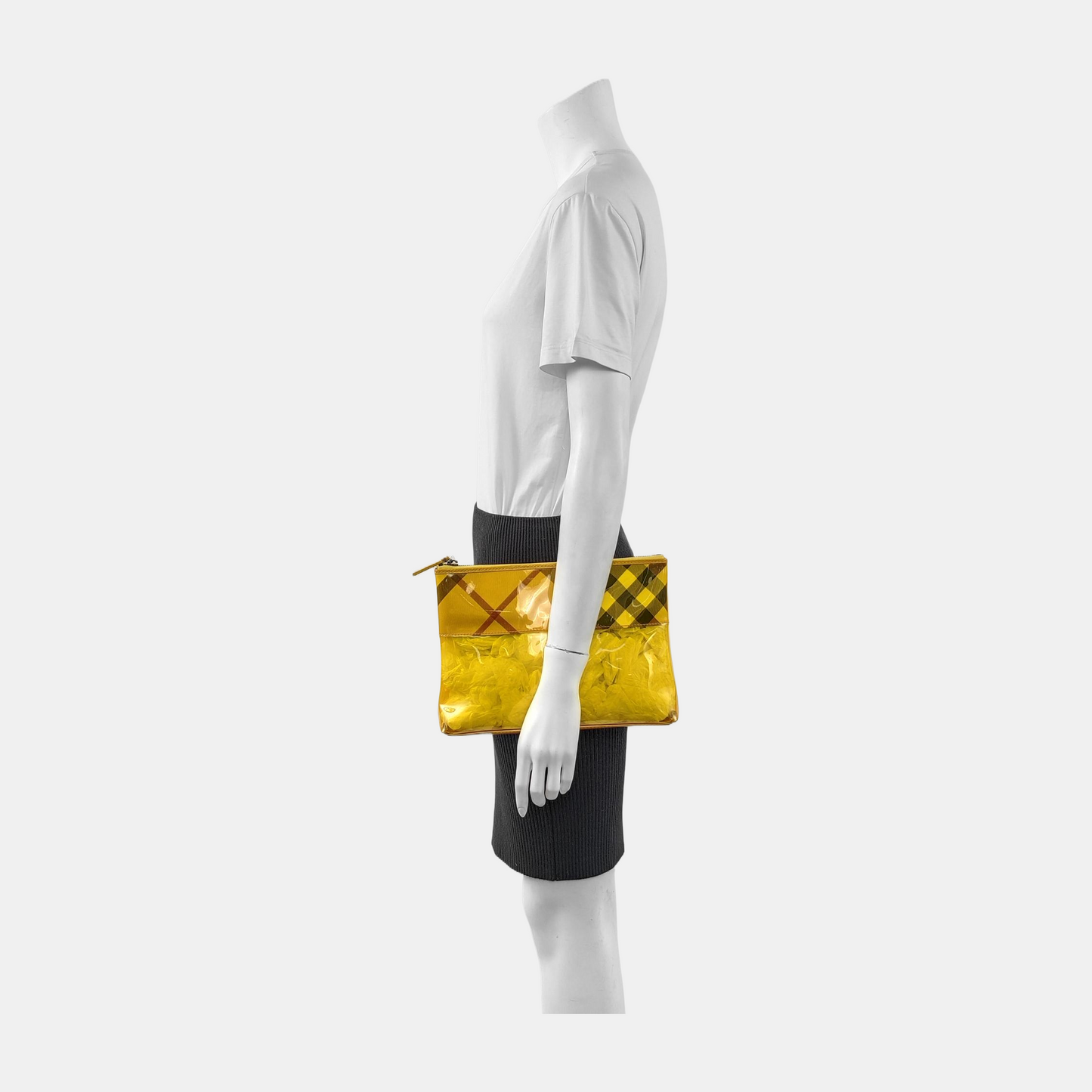 BURBERRY Yellow Special Material Printed Clutch Black hardware-(SKU)-948078724