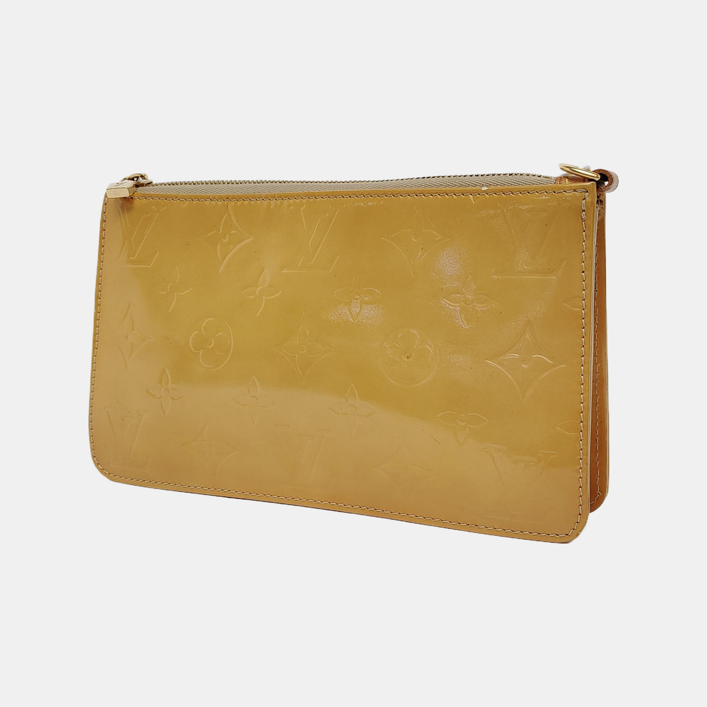 LOUIS VUITTON LEXINGTON Yellow Patent Leather Monogrammed Clutch Golden hardware Vintage model-(SKU)-948034395