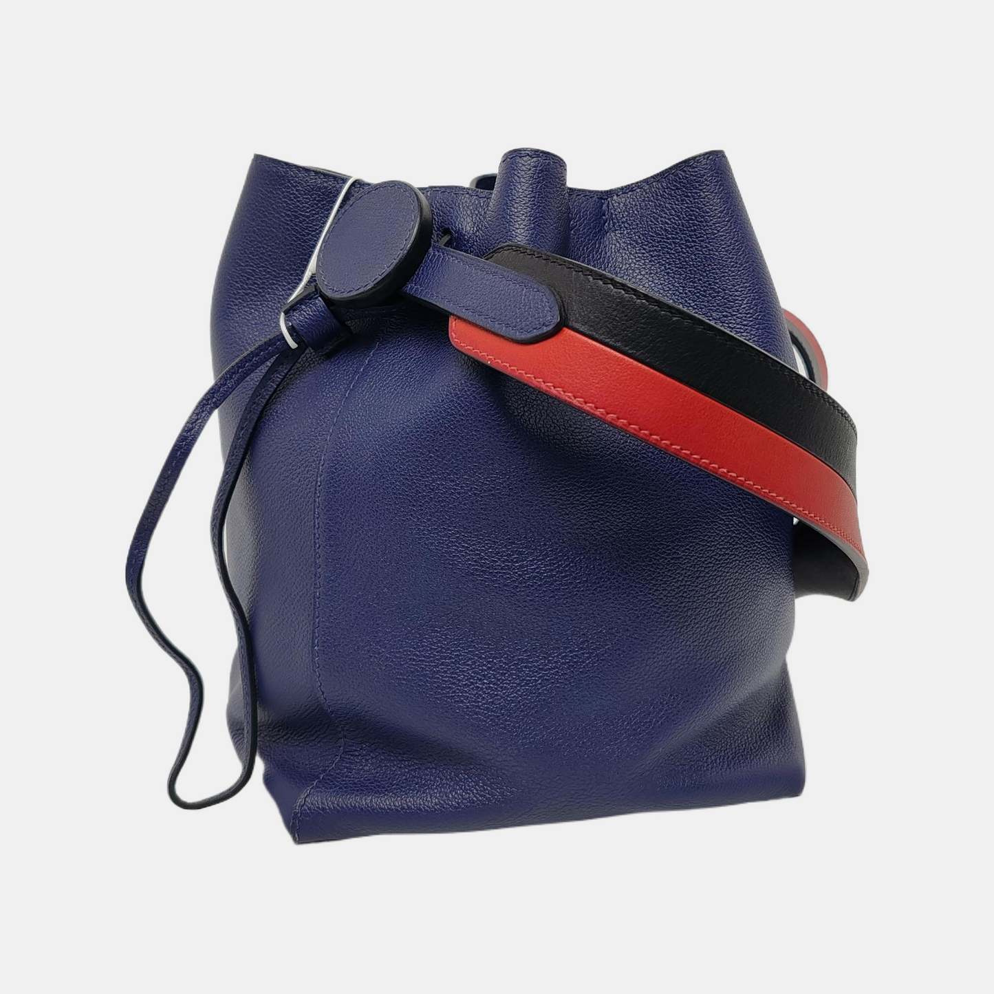 HERMÈS Licol 17 Glaze Blue Swift Leather Shoulder Bag Crossbody Bag with Silver Hardware D-(SKU)-948360845