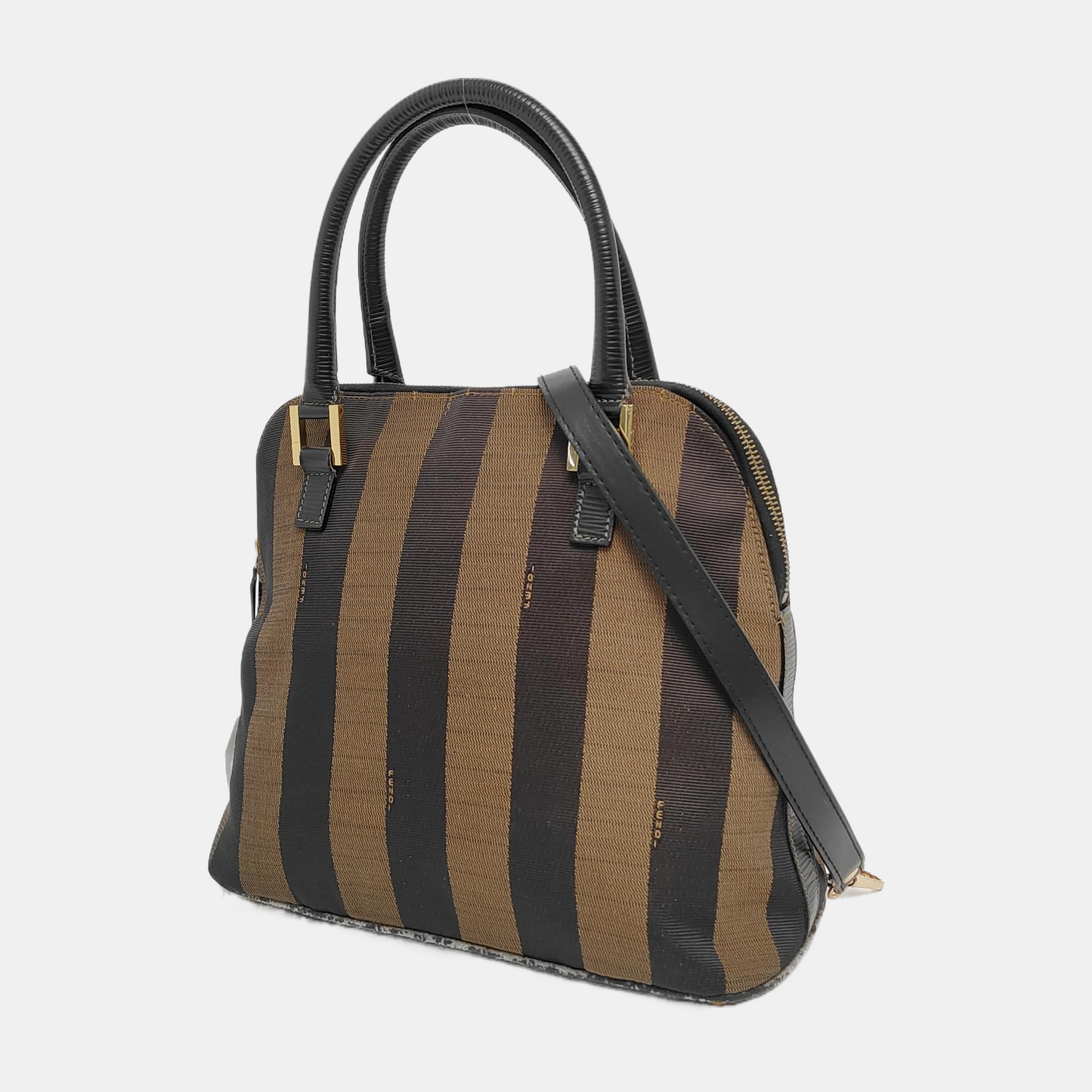 FENDI Brown Canvas Handbag Golden hardware-(SKU)-948418189