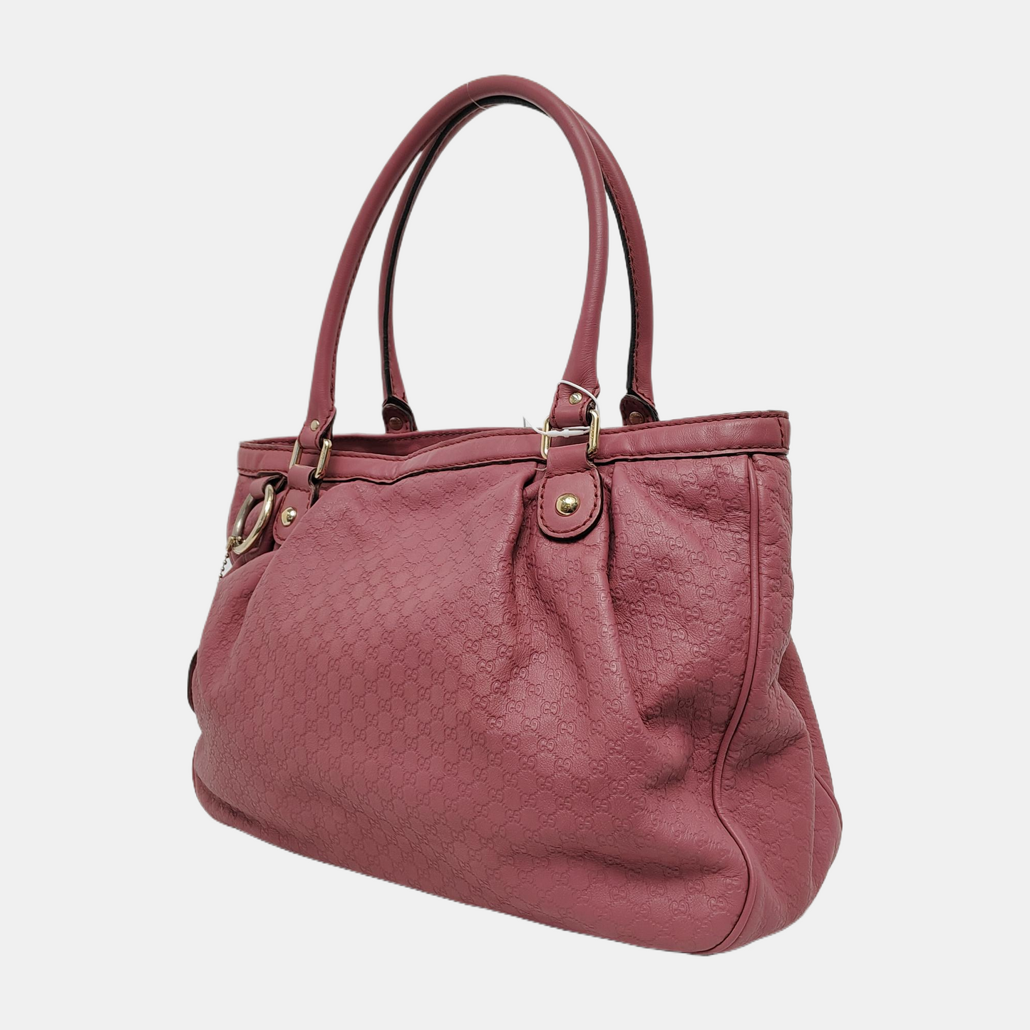 GUCCI Sukey Pink Cowhide Old Flower Embossed Handbag Golden hardware-(SKU)-948483016