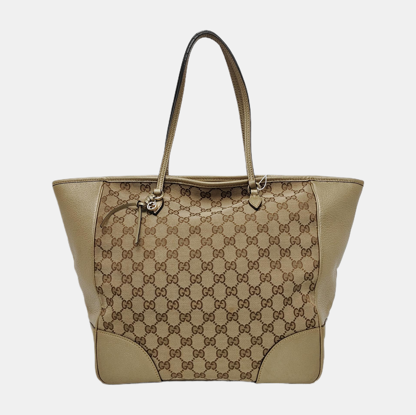 GUCCI Bree Medium size Khaki Canvas Tote Bag Silver Hardware-(SKU)-948482919