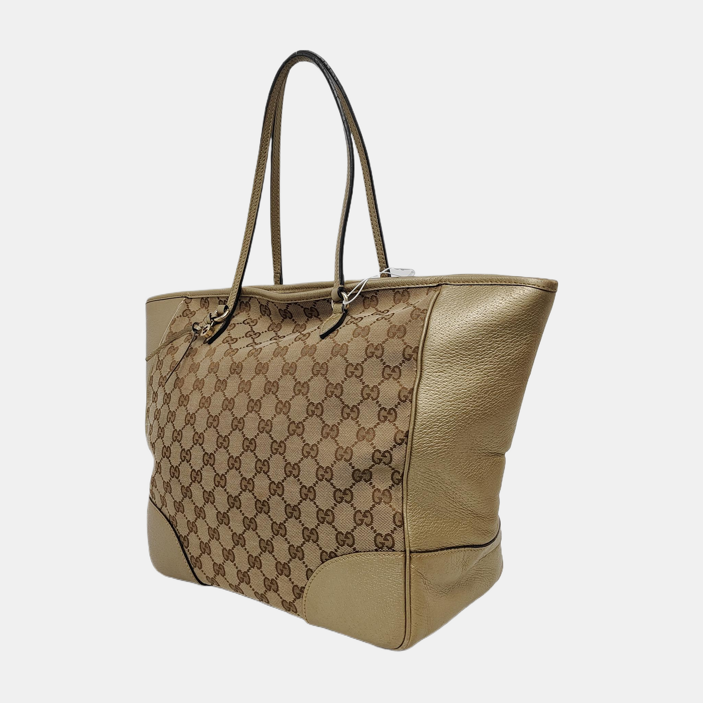 GUCCI Bree Medium size Khaki Canvas Tote Bag Silver Hardware-(SKU)-948482919