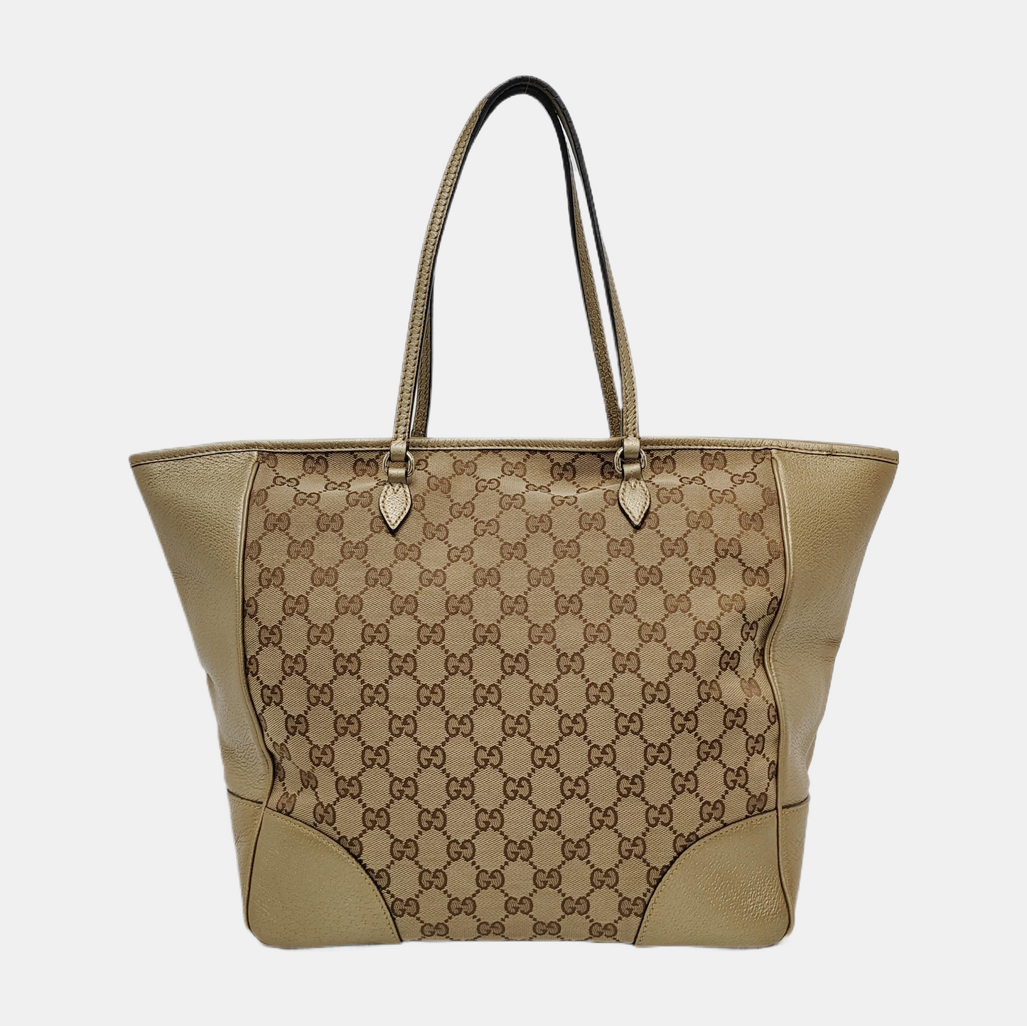 GUCCI Bree Medium size Khaki Canvas Tote Bag Silver Hardware-(SKU)-948482919