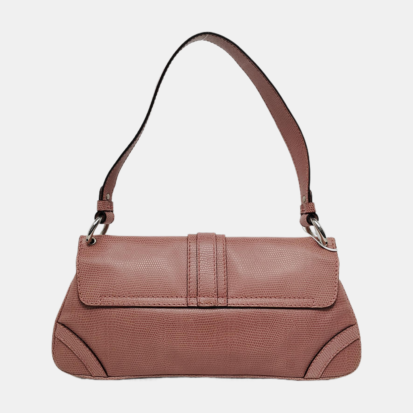 BURBERRY Pink Leather Embossed Single Shoulder Bag Tote Bag Silver Hardware-(SKU)-948600547
