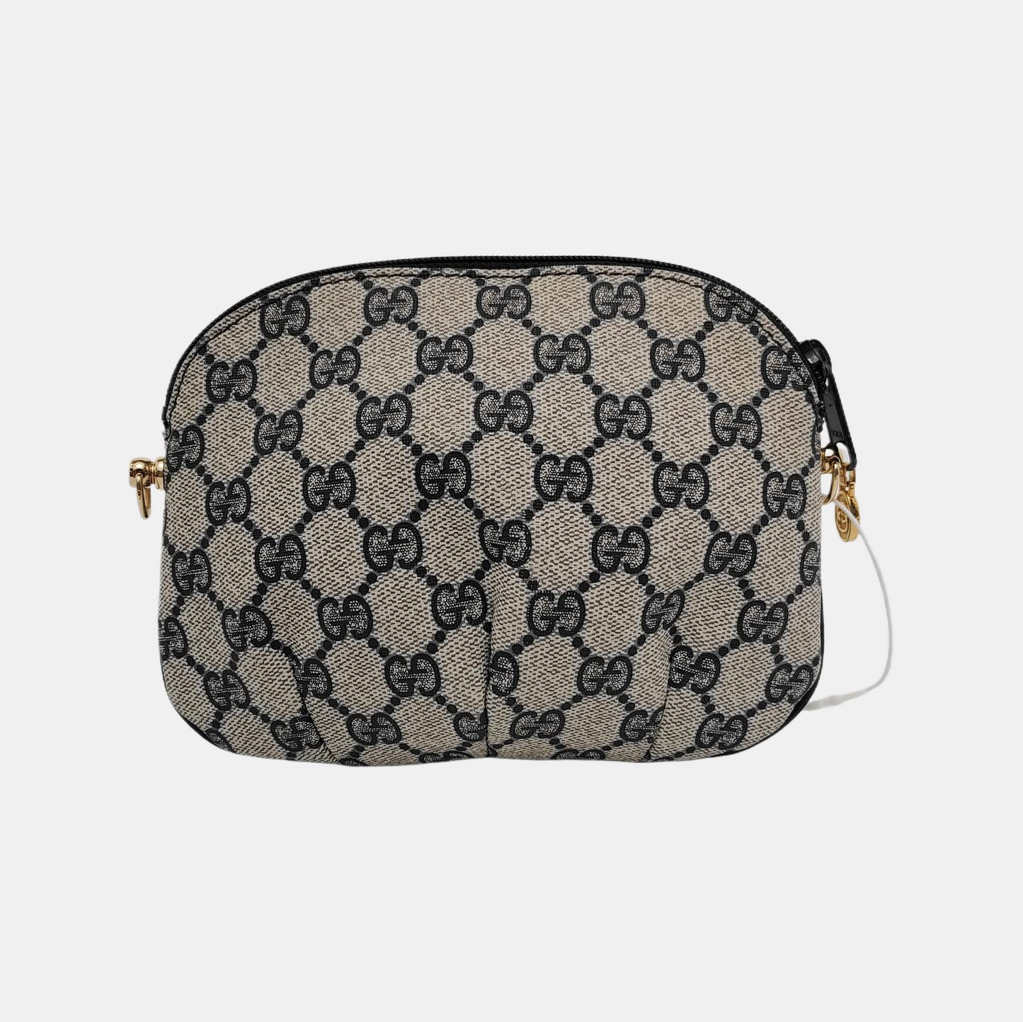 GUCCI Grey Coated Canvas Monogrammed Clutch Blue hardware-(SKU)-948490565