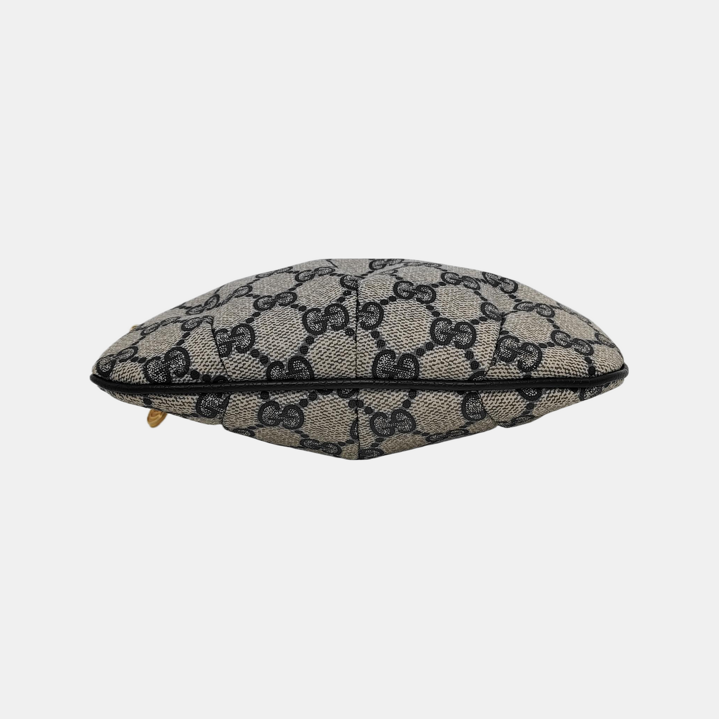 GUCCI Grey Coated Canvas Monogrammed Clutch Blue hardware-(SKU)-948490565