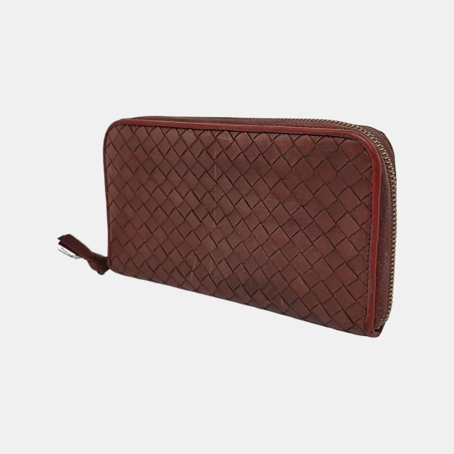 BOTTEGA VENETA Purple Cowhide Braided Wallet Golden hardware-(SKU)-948516731