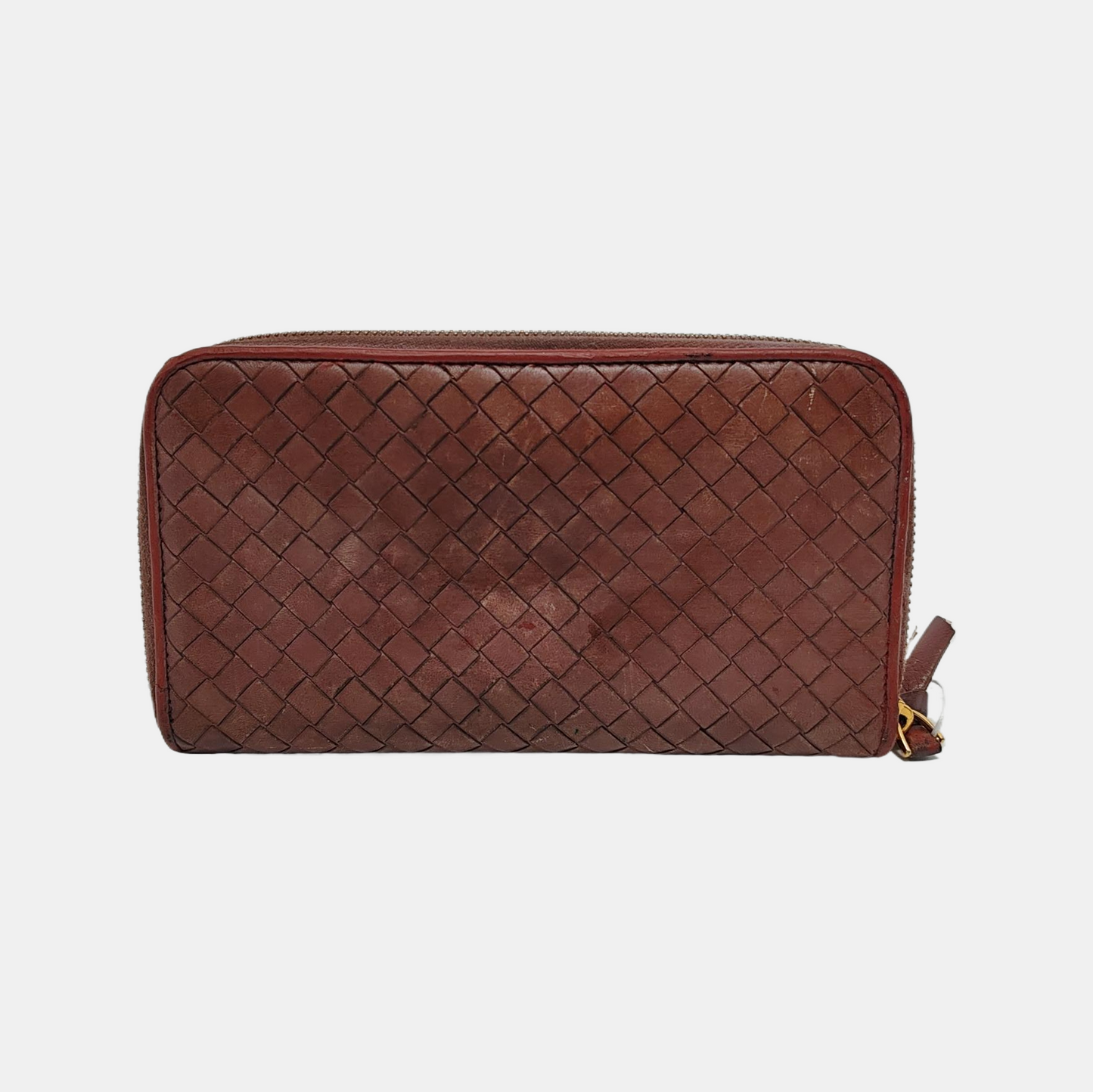 BOTTEGA VENETA Purple Cowhide Braided Wallet Golden hardware-(SKU)-948516731