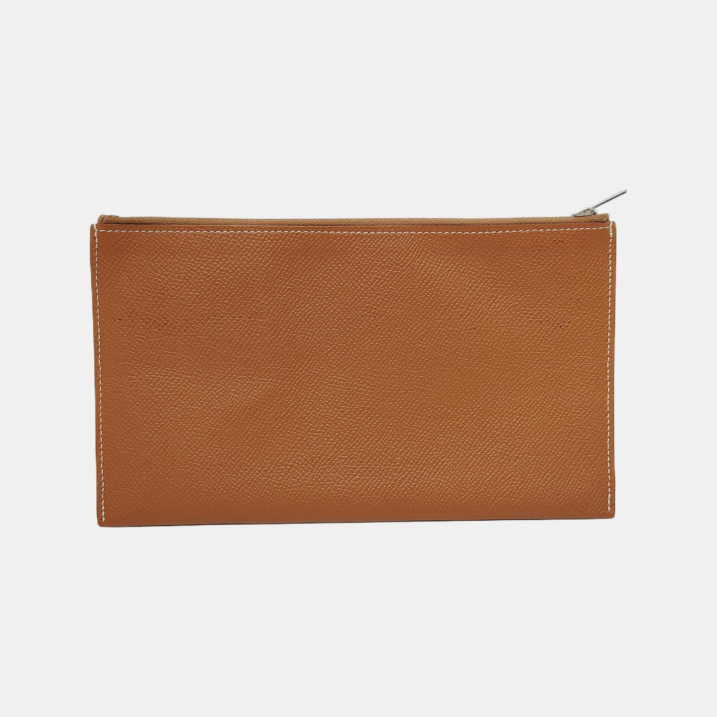 HERMÈS Atout Gold BrownEpsom牛皮手拿包 Silver Hardware Astamp-(SKU)-948732539