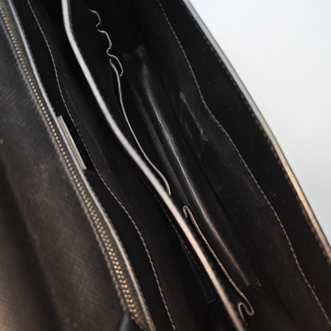 PRADA Black Cowhide Cross Grain Handbag Silver Hardware-(SKU)-948515536