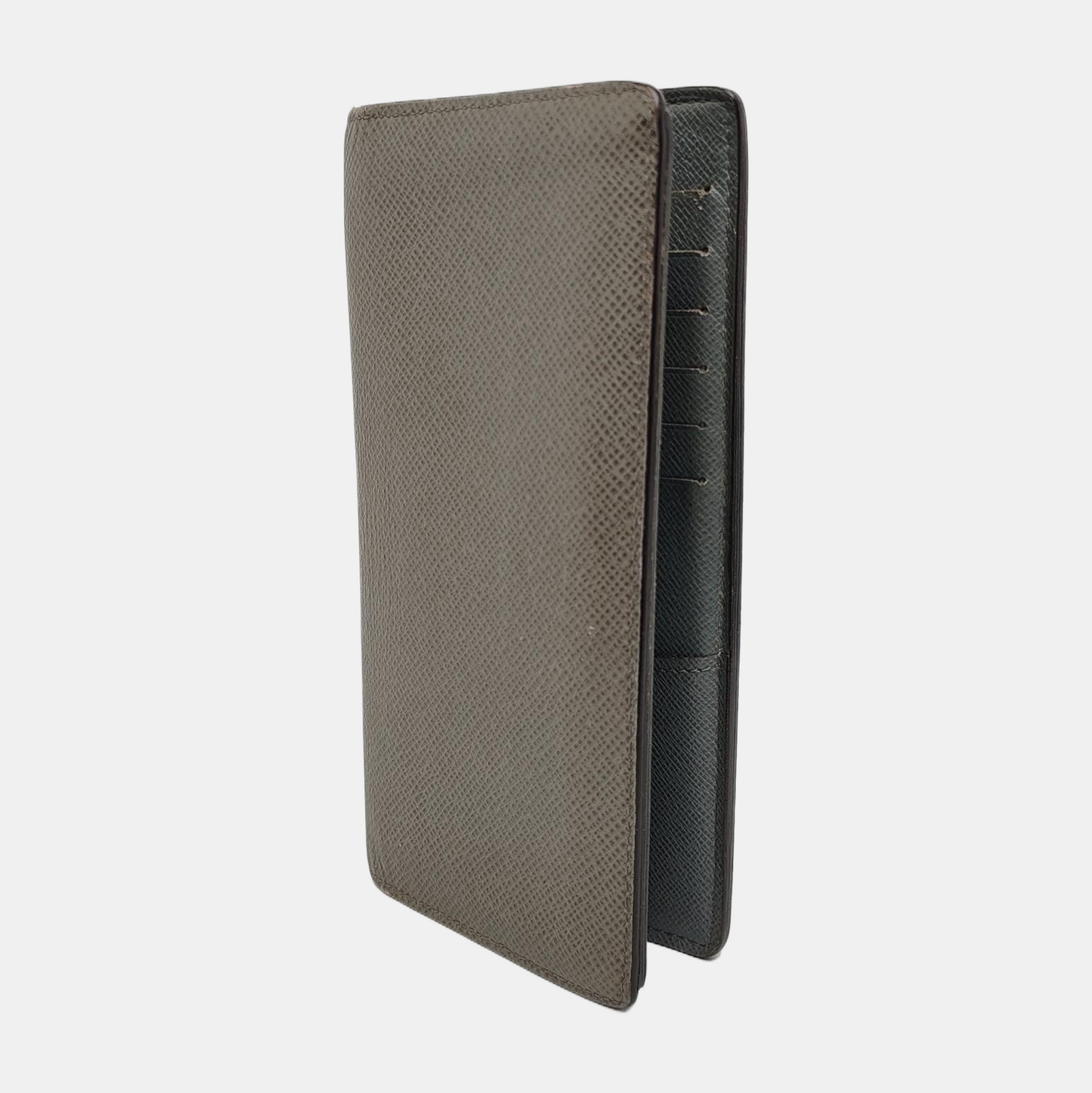 LOUIS VUITTON BRAZZA Gray Cowhide Wallet Silver Hardware-(SKU)-948585985