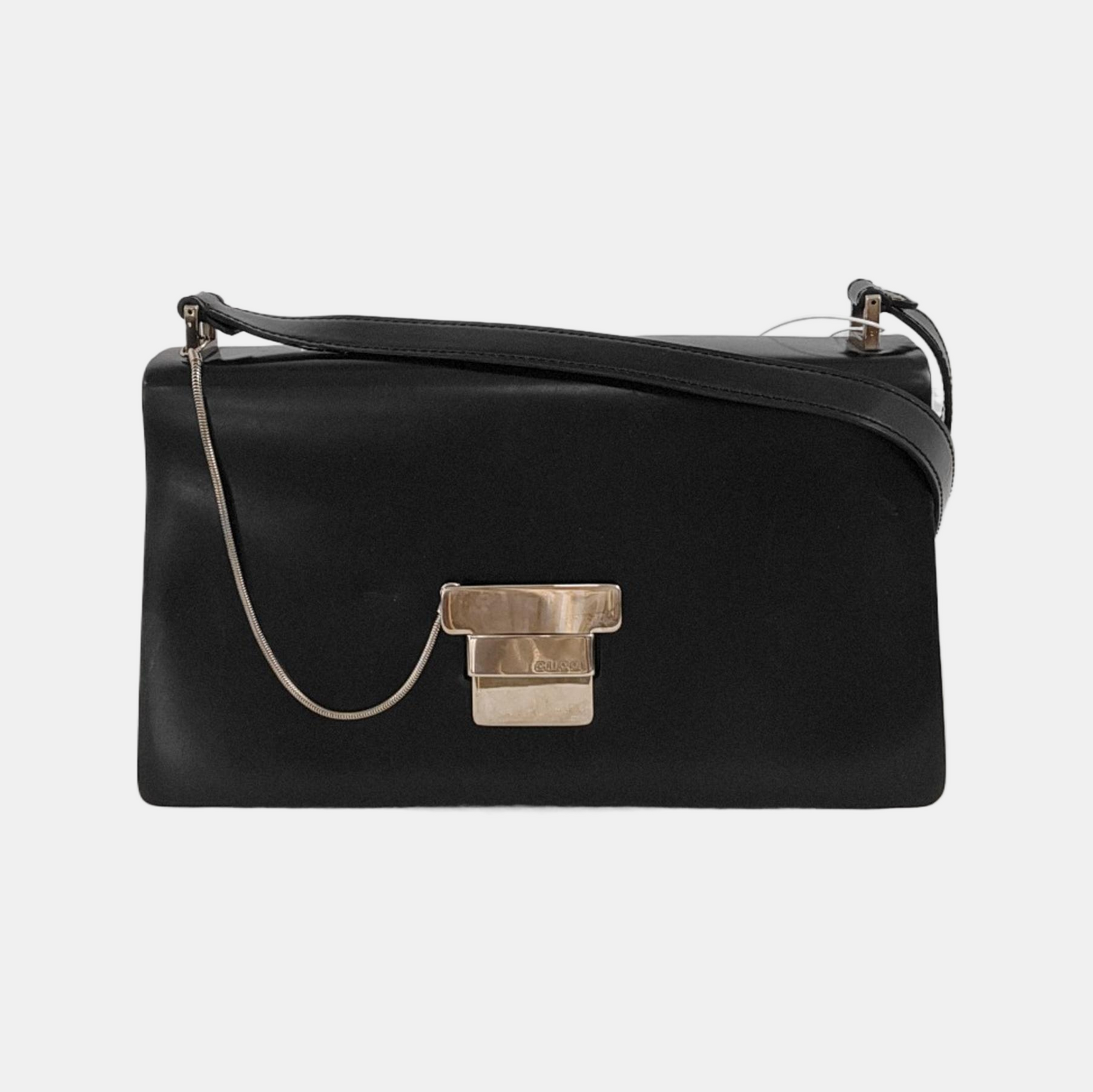 GUCCI Black Cowhide Single Shoulder Bag Crossbody Bag Silver Hardware-(SKU)-948769187
