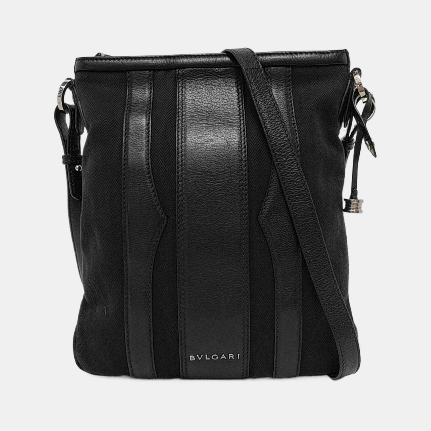 BVLGARI B ZERO Black Fabric Single Shoulder Bag Golden hardware Removable shoulder strap-(SKU)-948940797