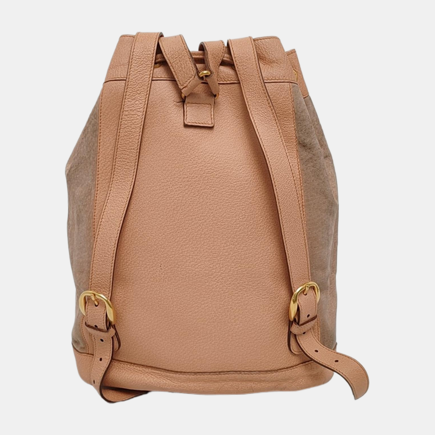 GUCCI Brown suede bamboo backpack Golden hardware-(SKU)-948850535