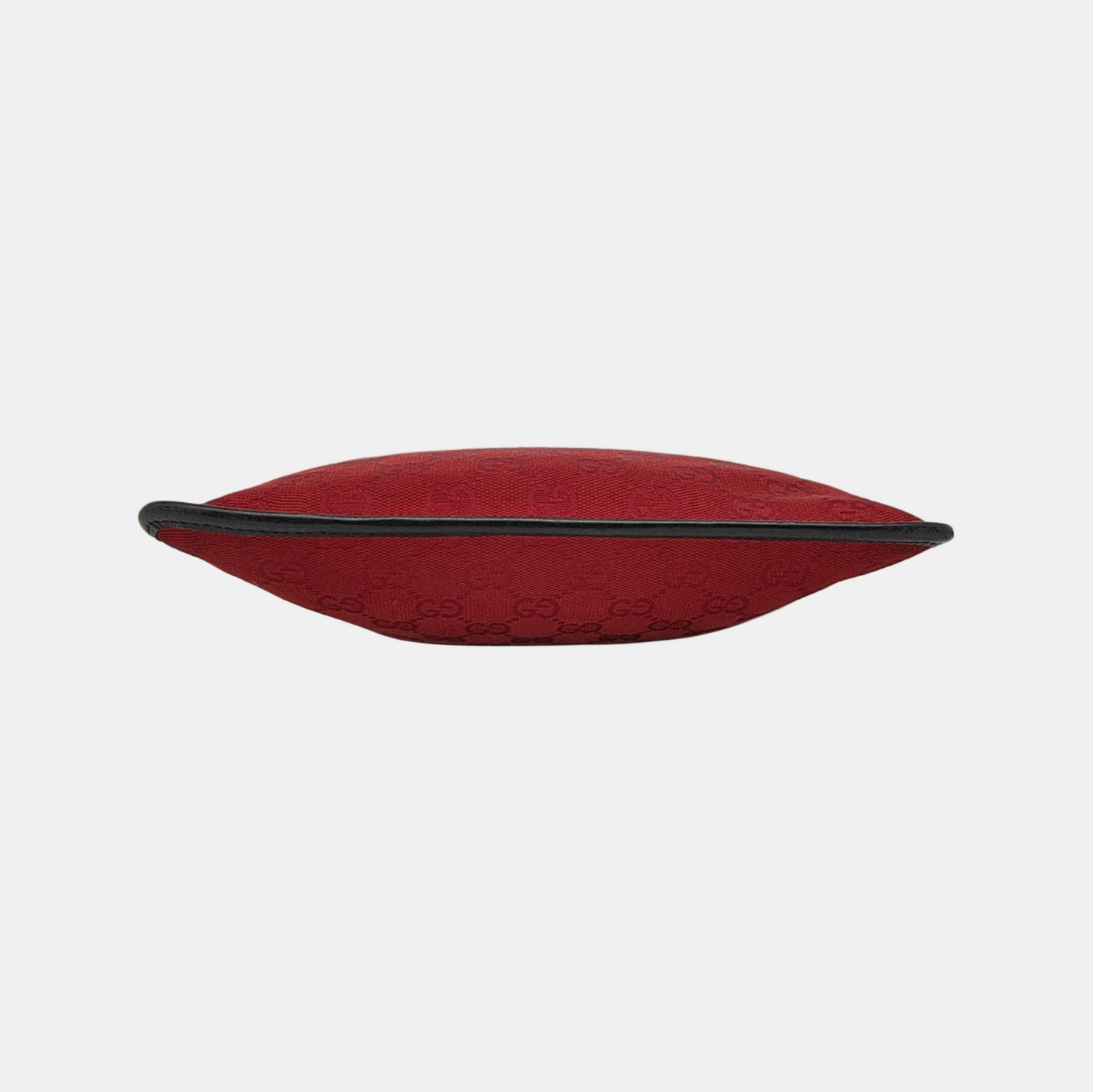 GUCCI Red Canvas Monogrammed Jacquard Shoulder Bag Silver Hardware-(SKU)-948846460