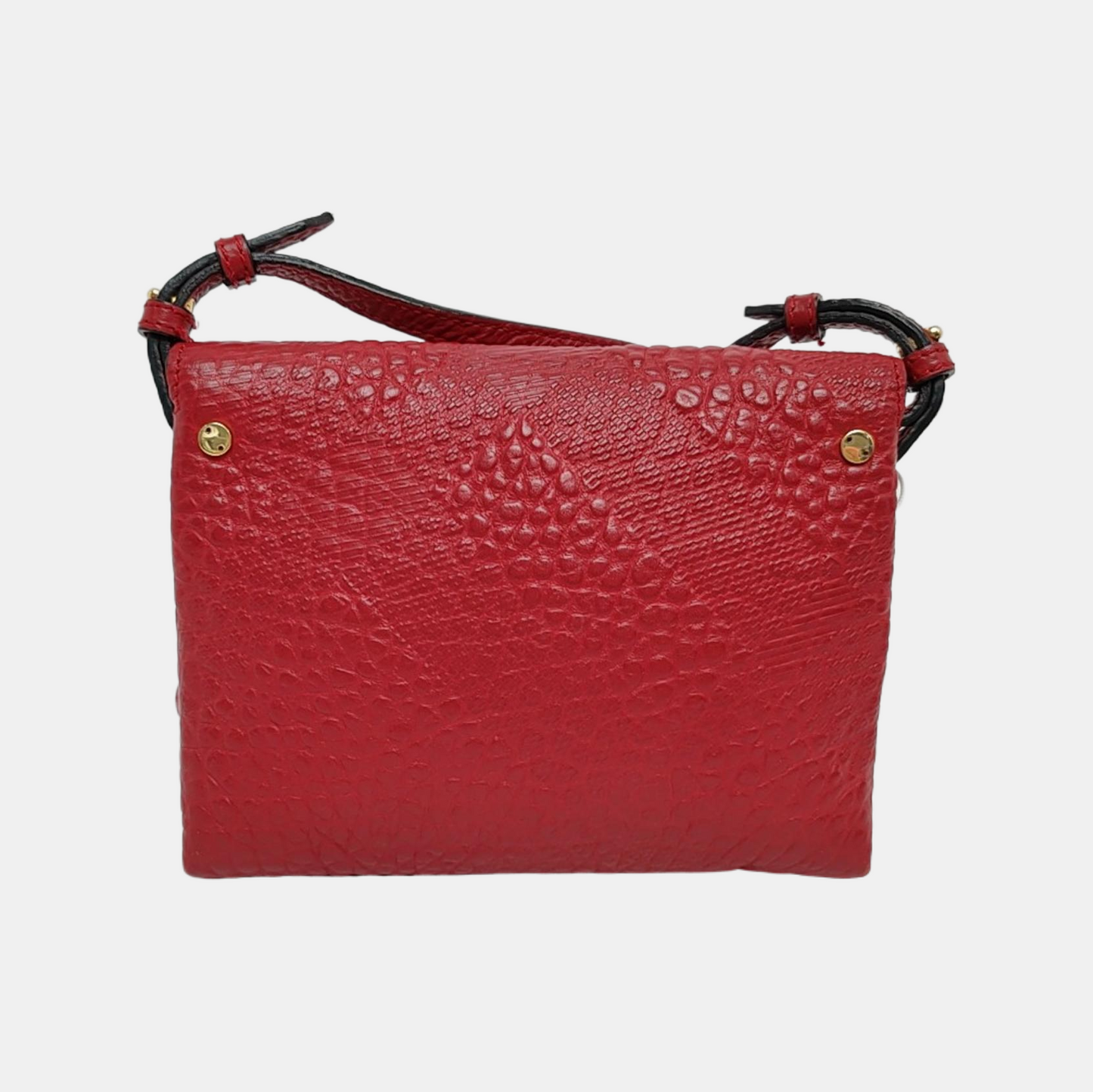 BURBERRY Langley Red Leather Monogram Quilted Single Shoulder Bag Crossbody Bag Golden hardware Removable shoulder strap-(SKU)-948627990